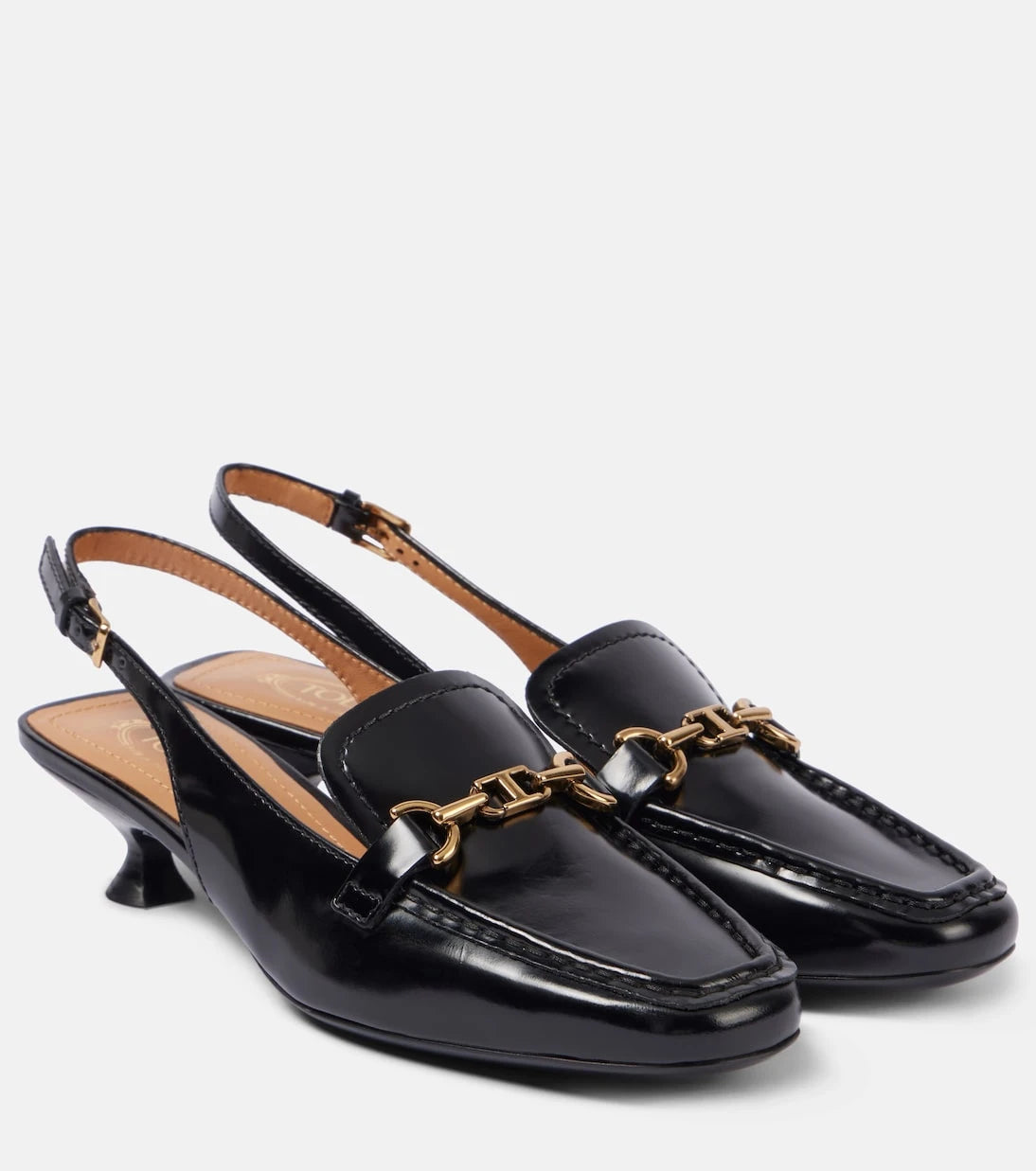 Tod's - 35 leather slingback pumps