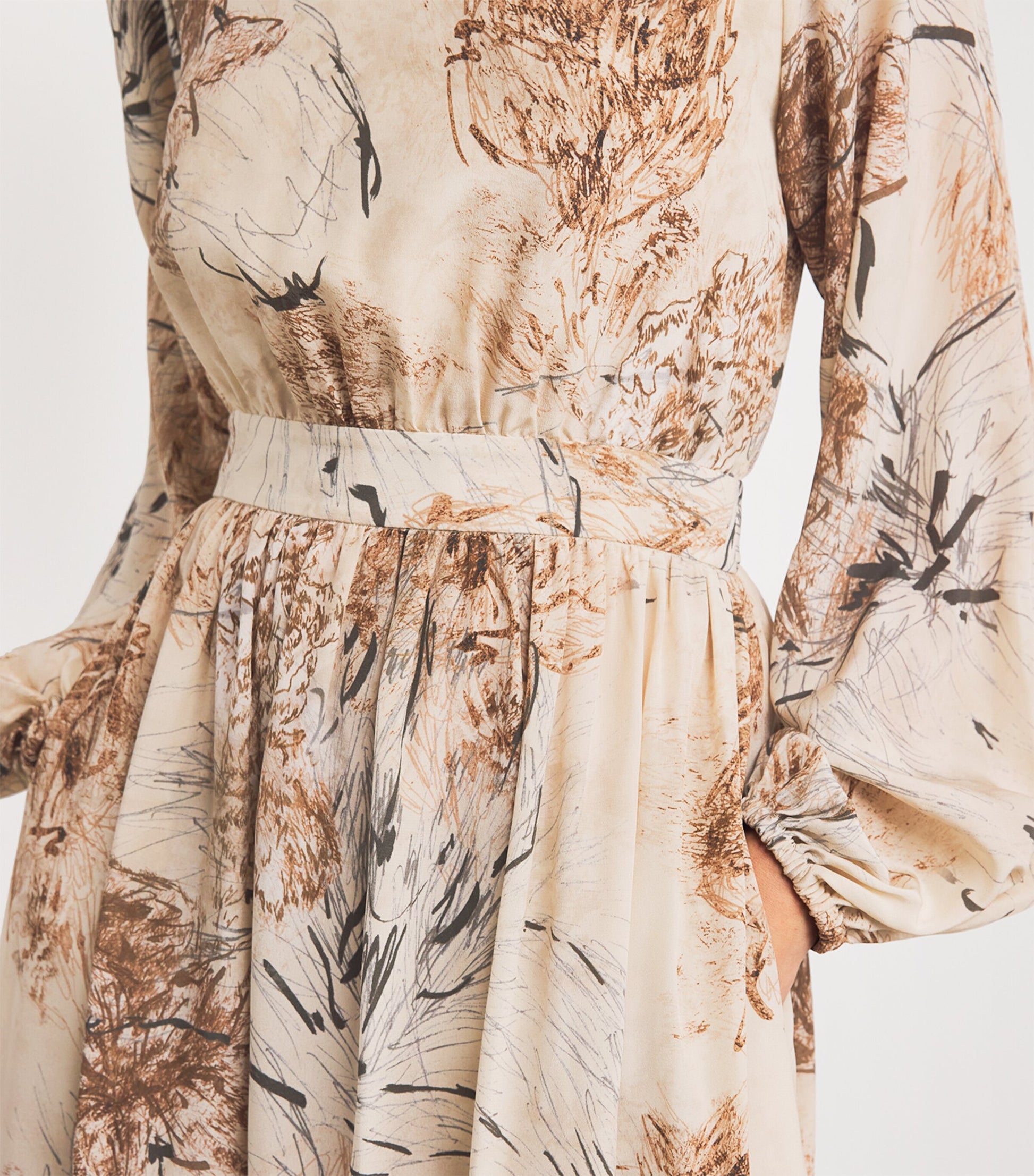 Silk Printed Maxi Dress VISONE