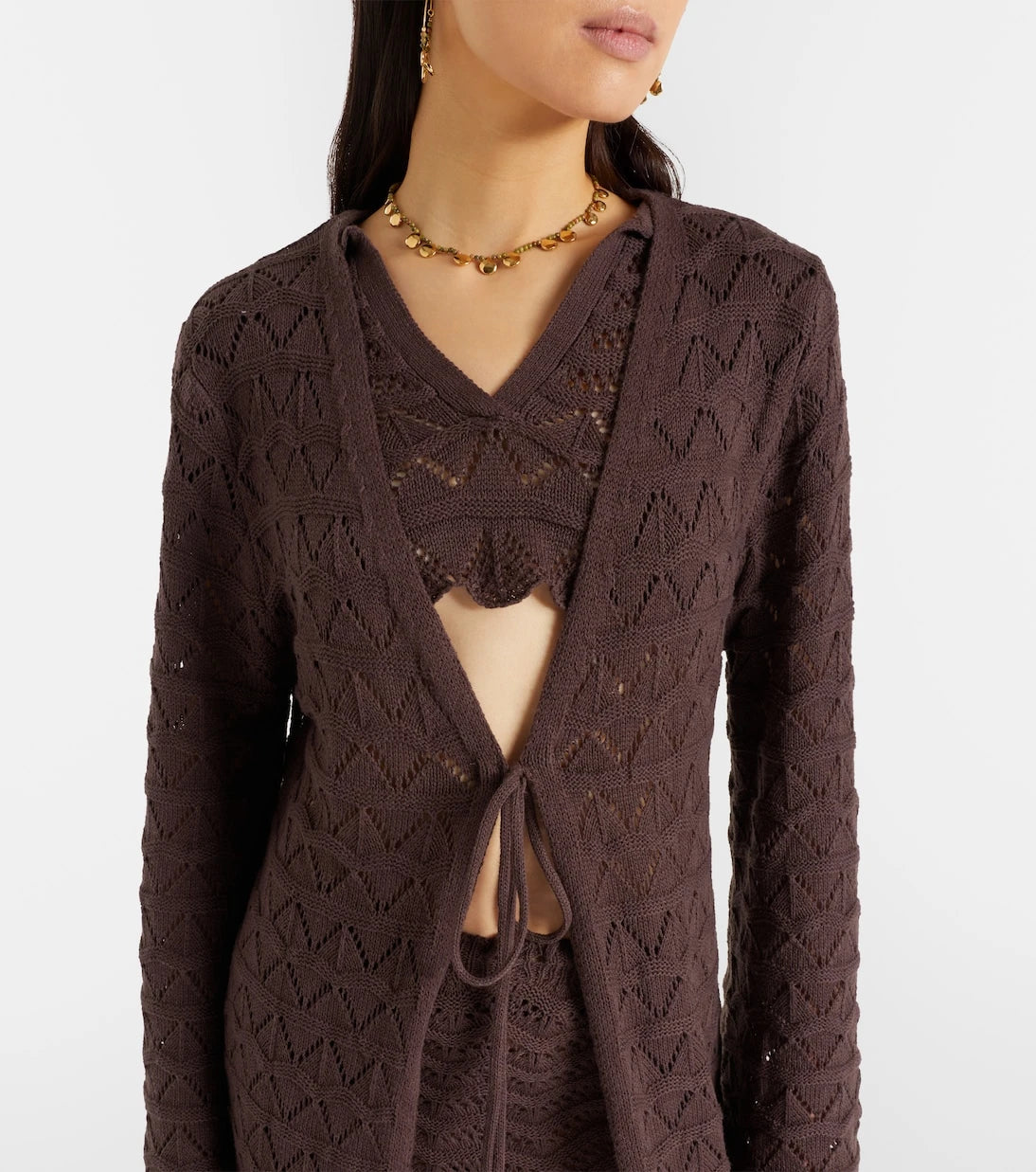 Bananhot - Boha pointelle cotton-blend beach cover-up