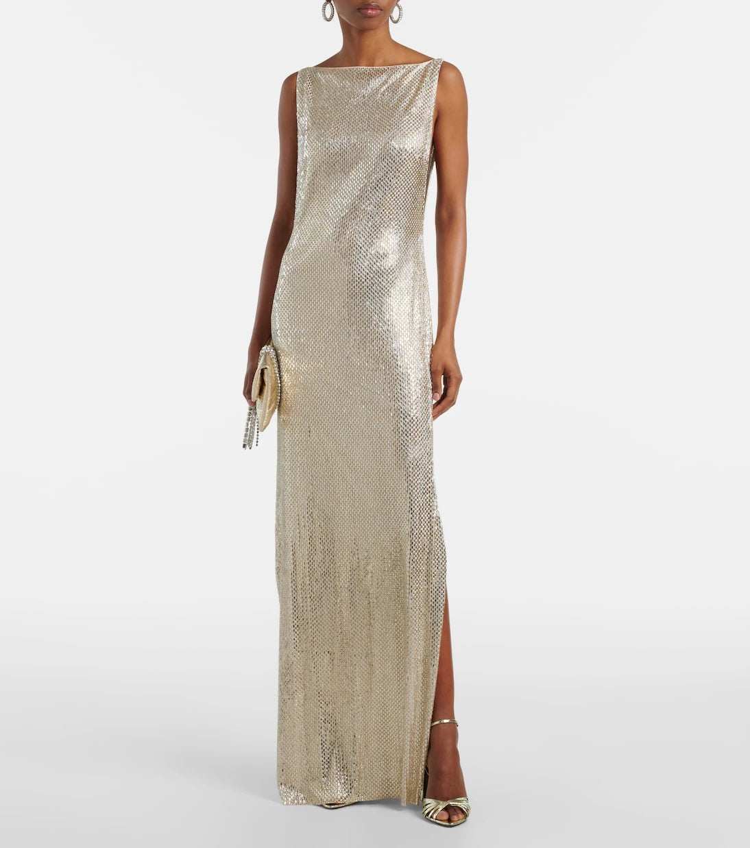 Roland Mouret - Crystal-embellished mesh gown