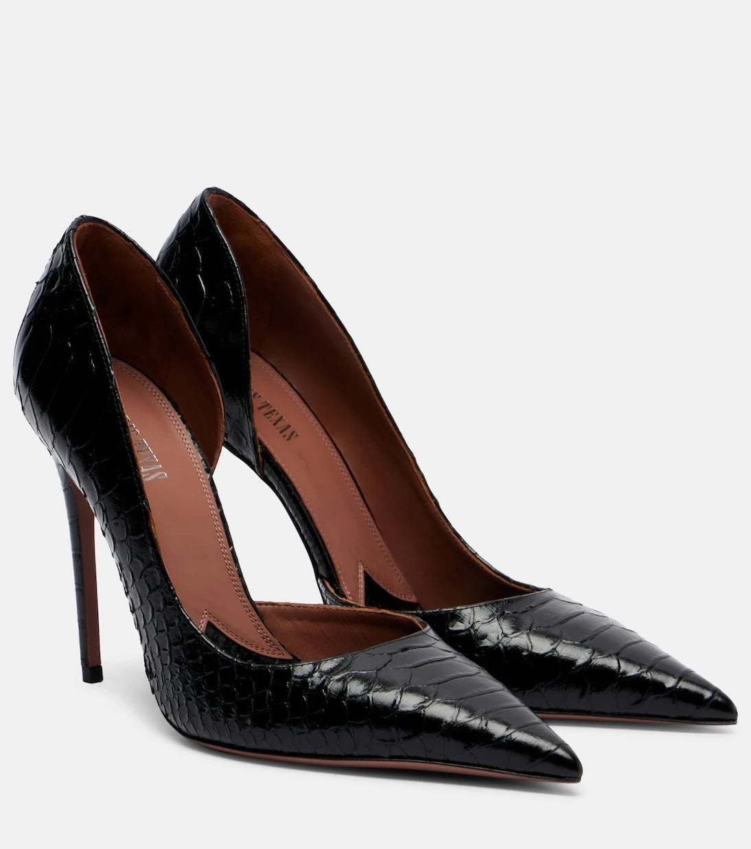 Paris Texas - Vera 105 snake-effect leather pumps