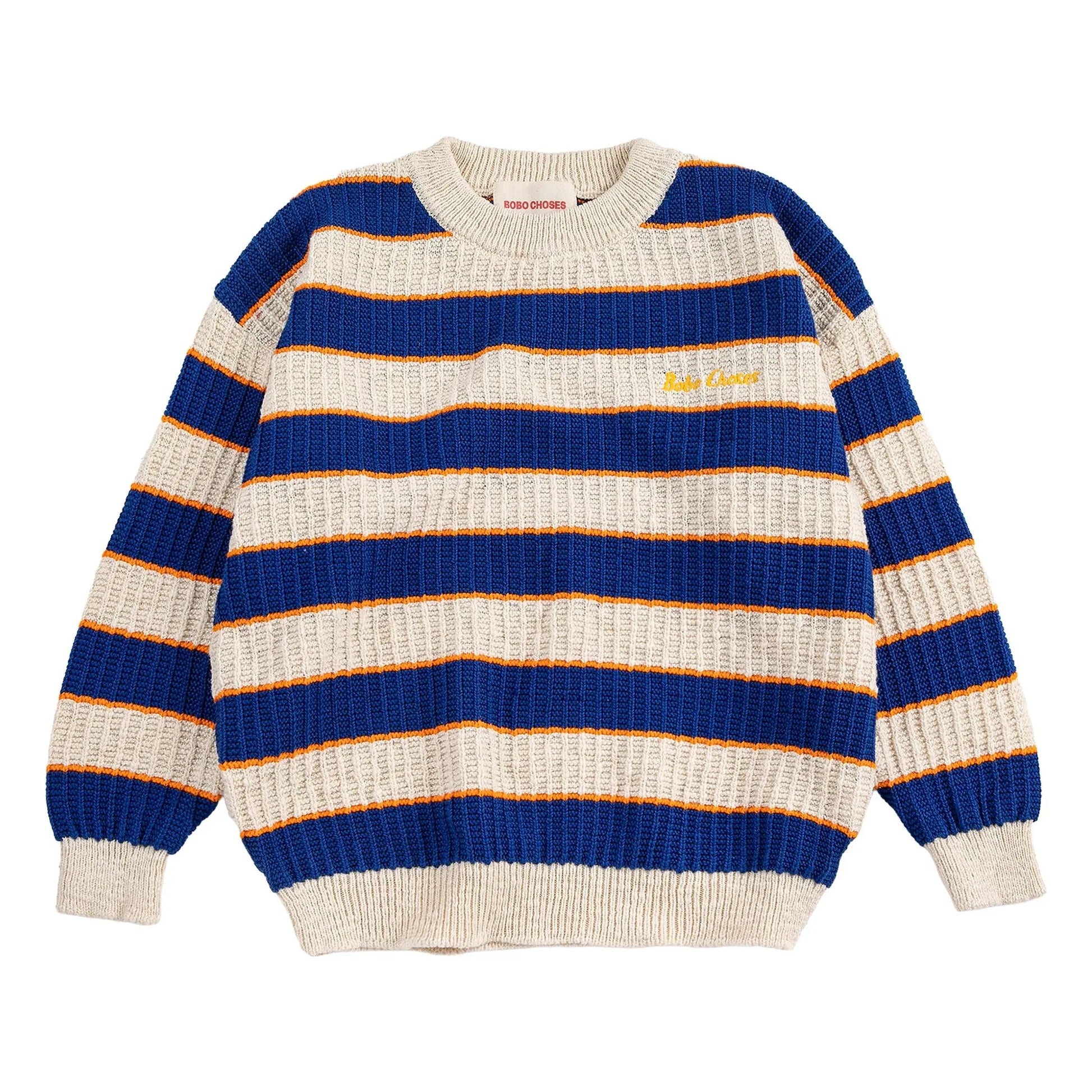 Bobo Choses - Striped Organic Cotton Sweater | Heather beige