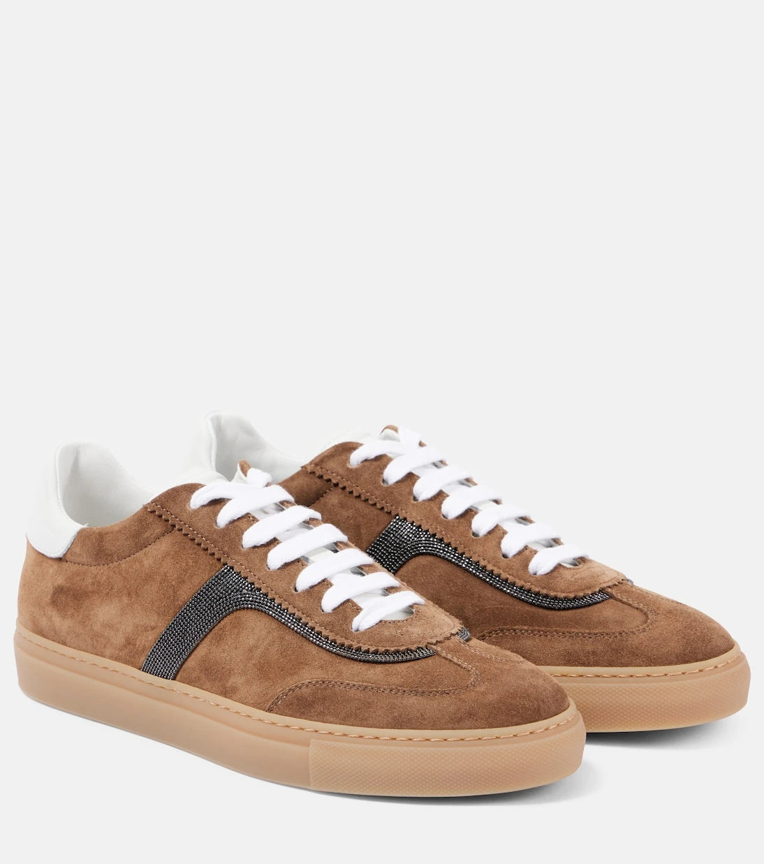 Brunello Cucinelli - Embellished suede sneakers