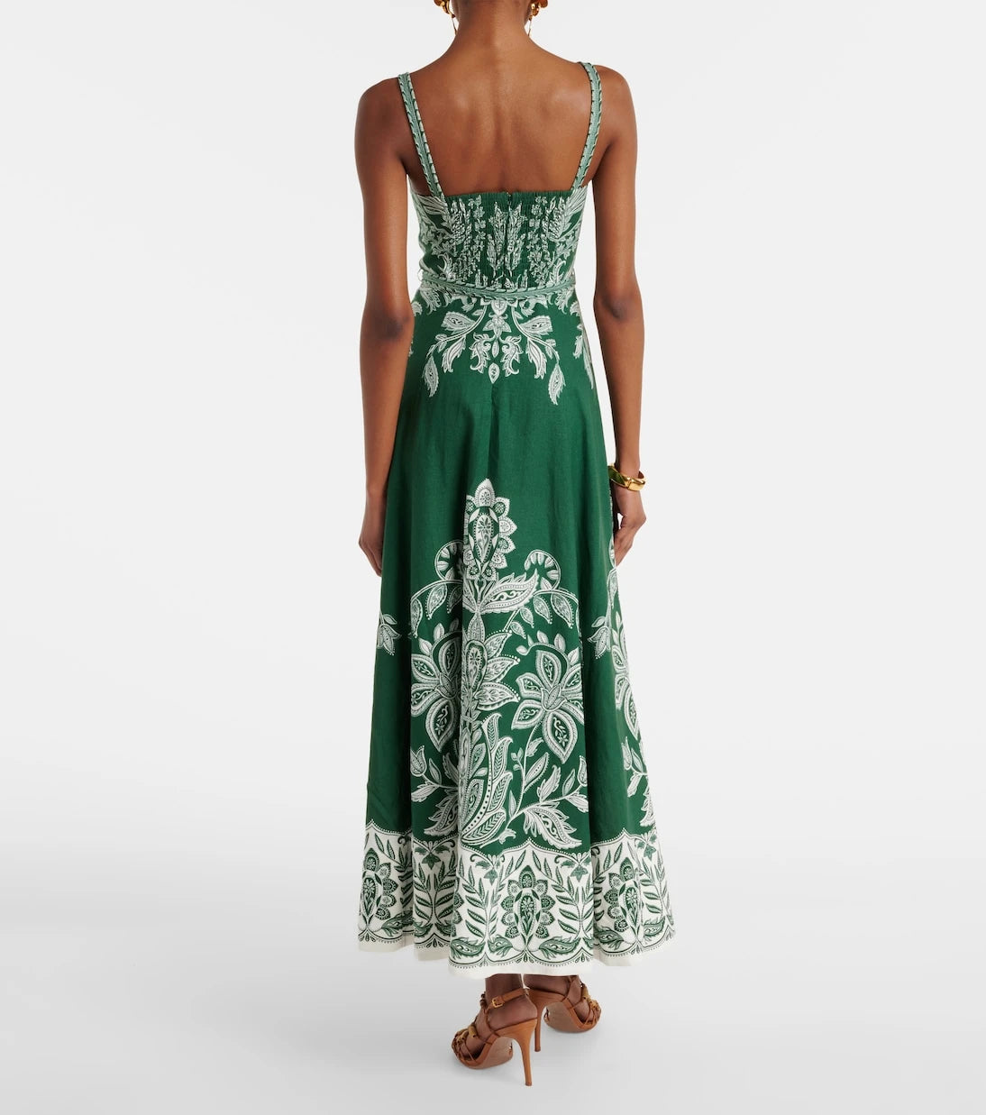 Farm Rio - Miranda belted linen-blend maxi dress