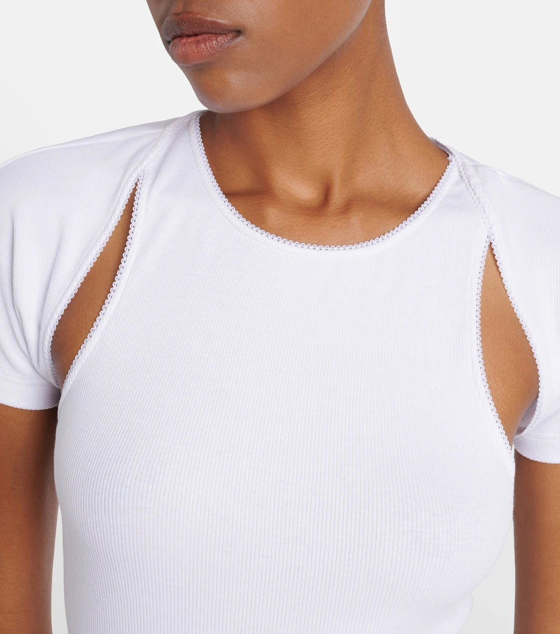Alaïa - Layered ribbed-knit jersey top