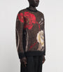 AMIRI Black Mohair-Wool-Blend Floral Sweater