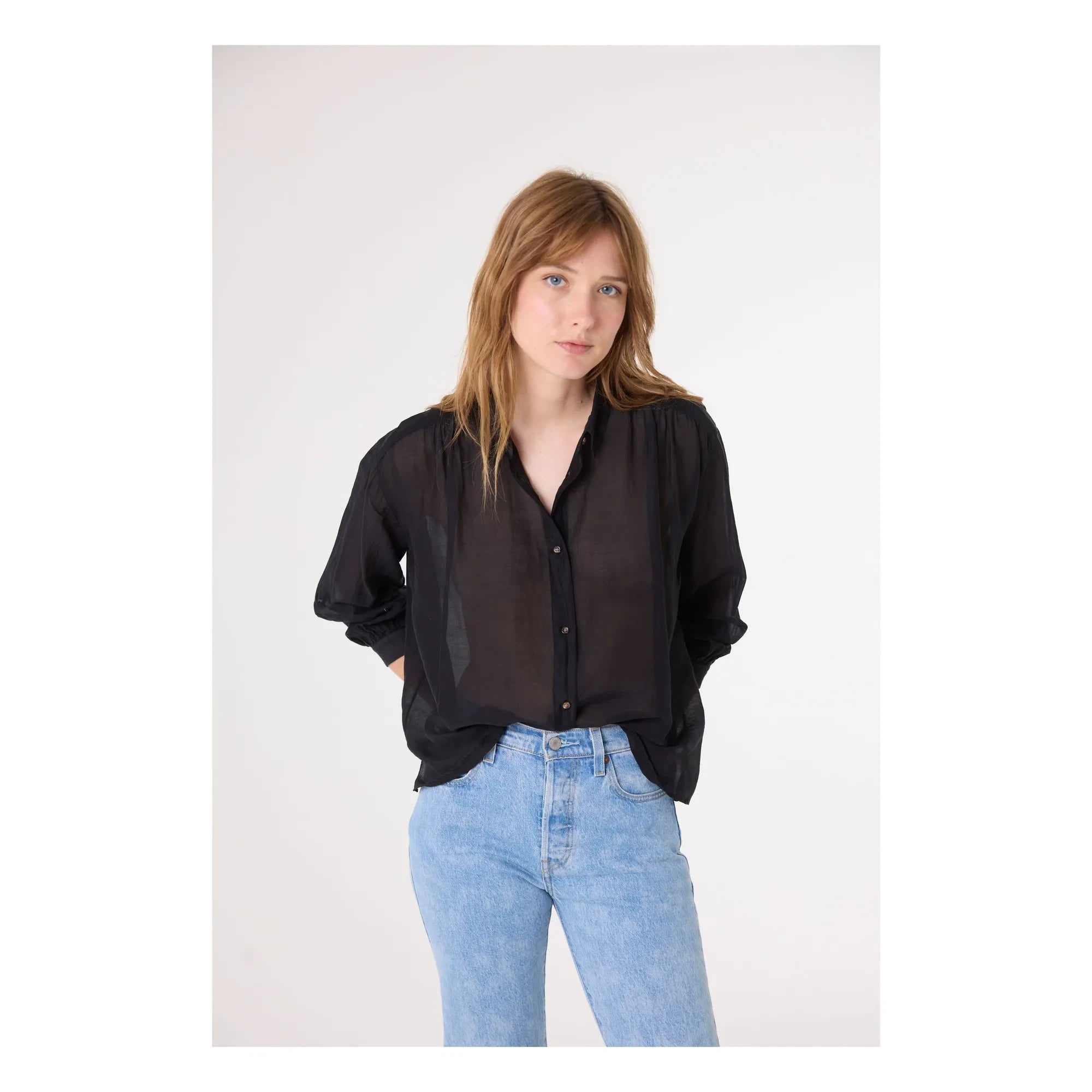 Sacrécoeur - Ali organic cotton and silk shirt | Black