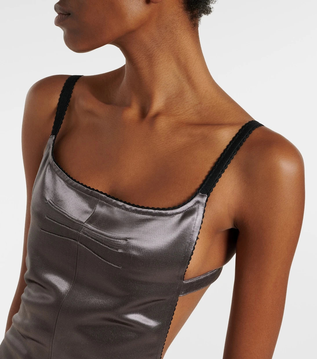 The Attico - Open-back satin midi dress