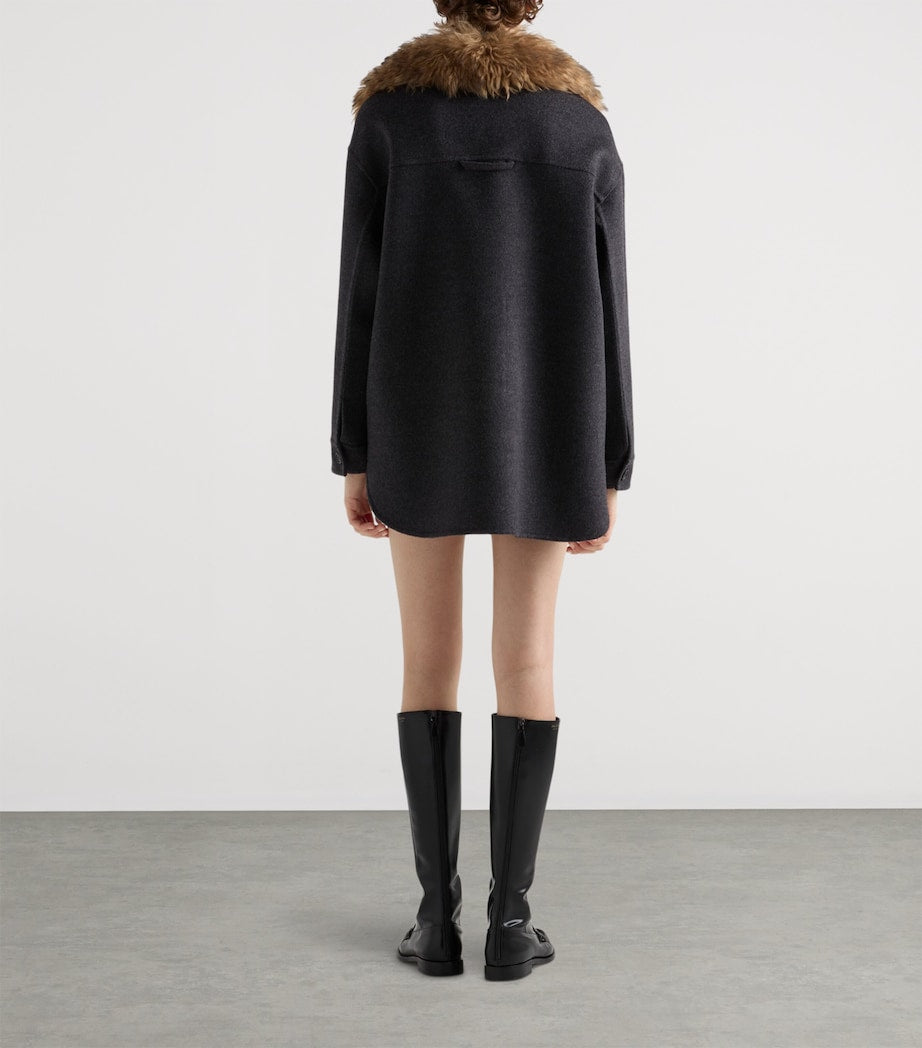 Prada Grey Wool-Cashmere Oversized Shirt