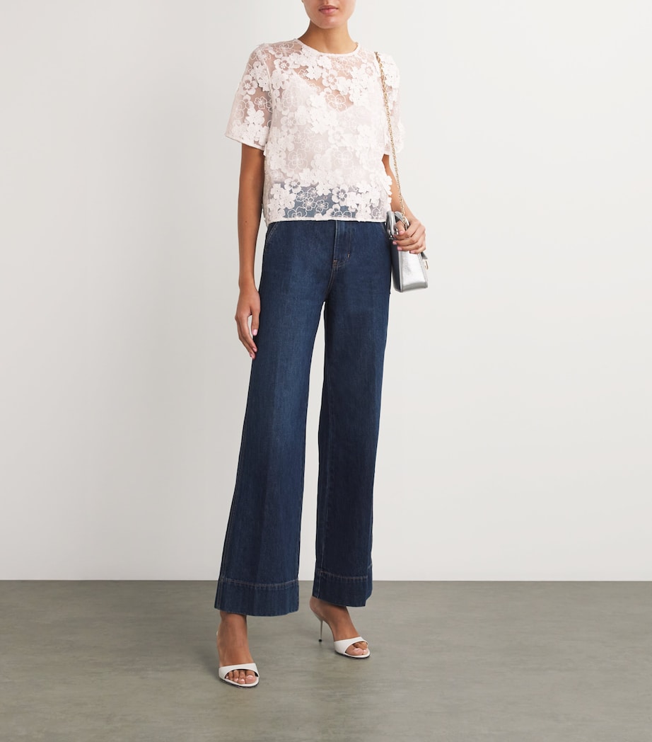 White Floral-Lace Top