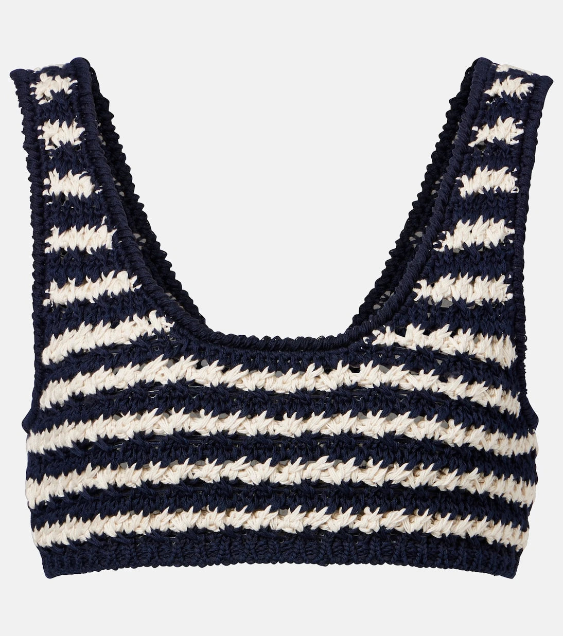 Prada - Crochet striped cotton crop top