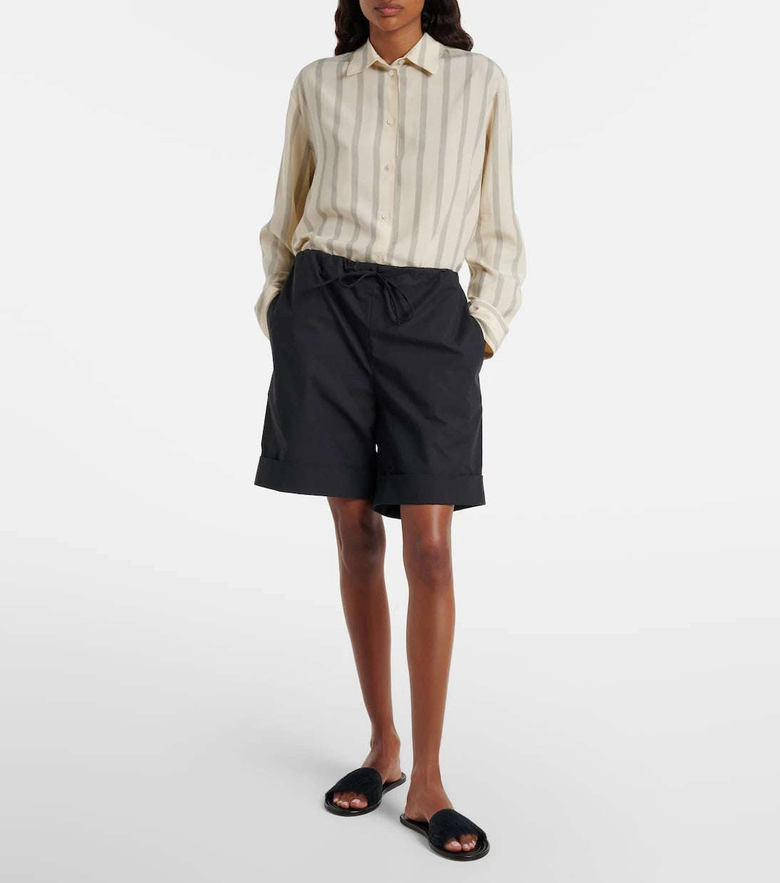The Row - Malick calf hair slides