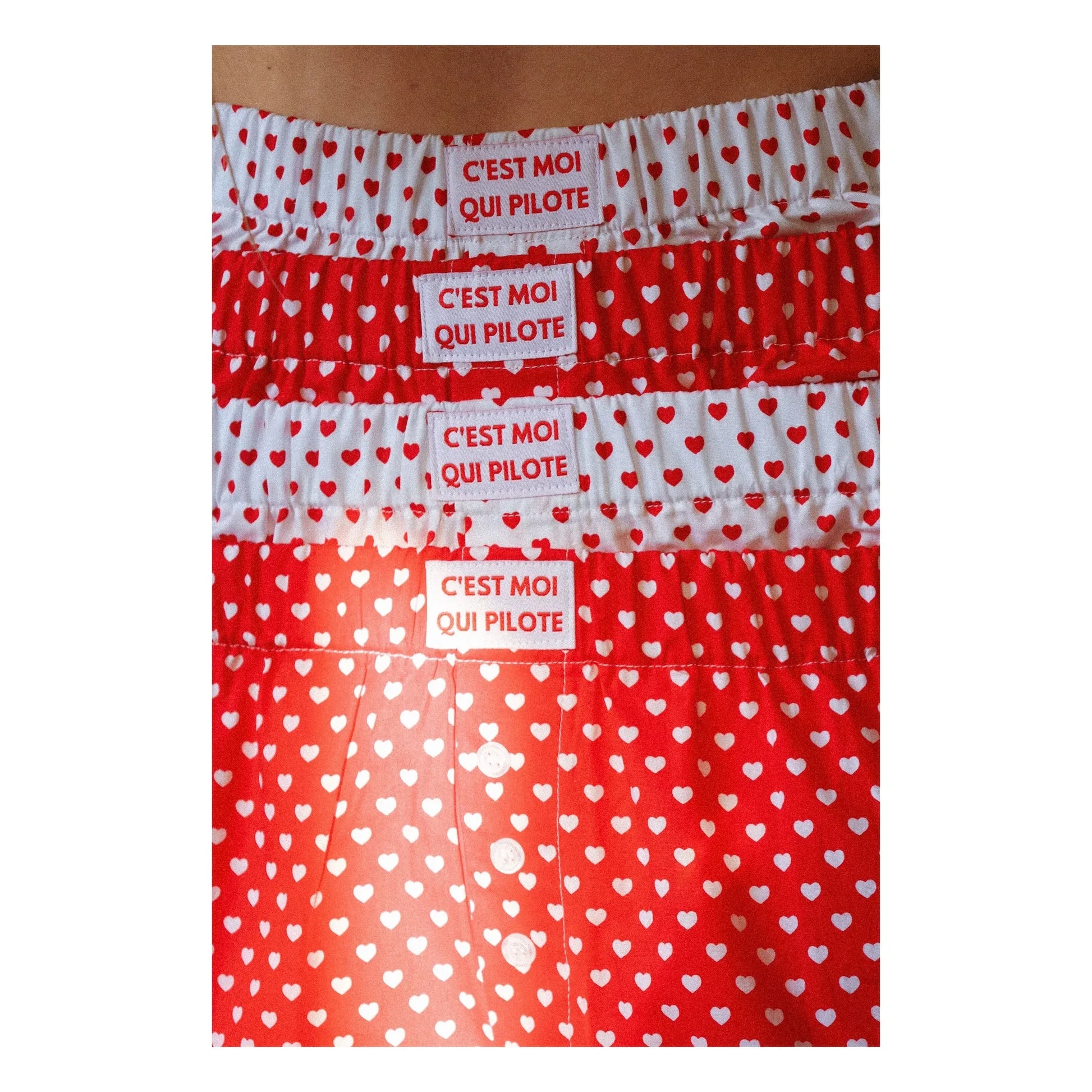 C'est moi qui pilote - Hearts underpants  | Red
