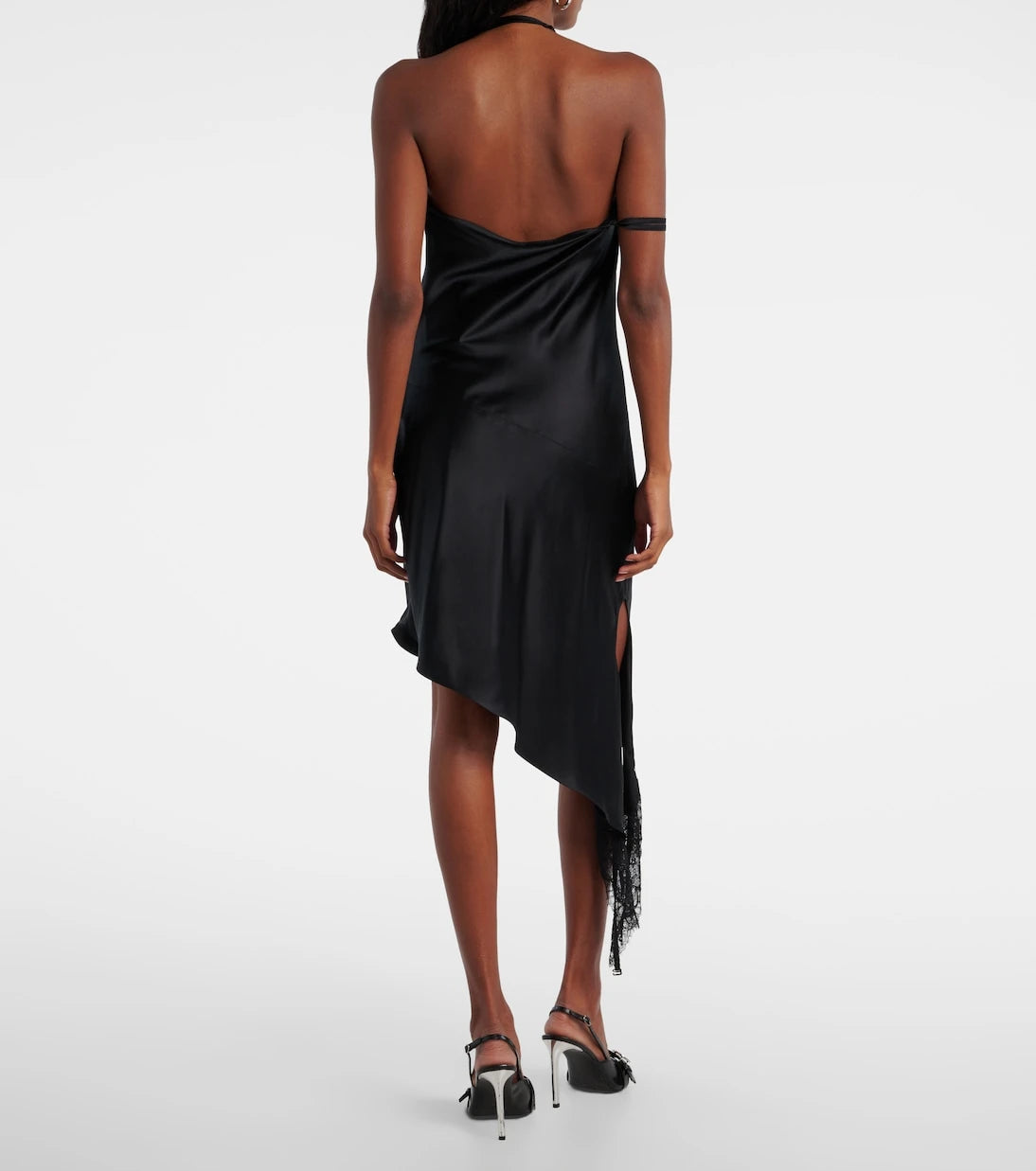 Courrèges - Undressed lace-trimmed satin minidress