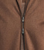 Agnona Brown Cashmere High-Neck Bomber Jacket
