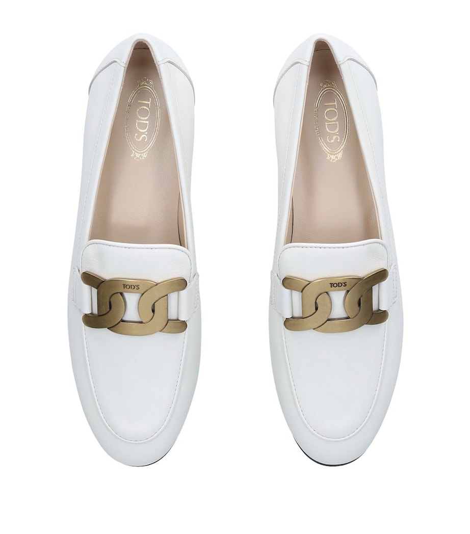 White Leather Loafers