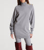 Grey Cashmere-Virgin Wool Mini Sweater Dress