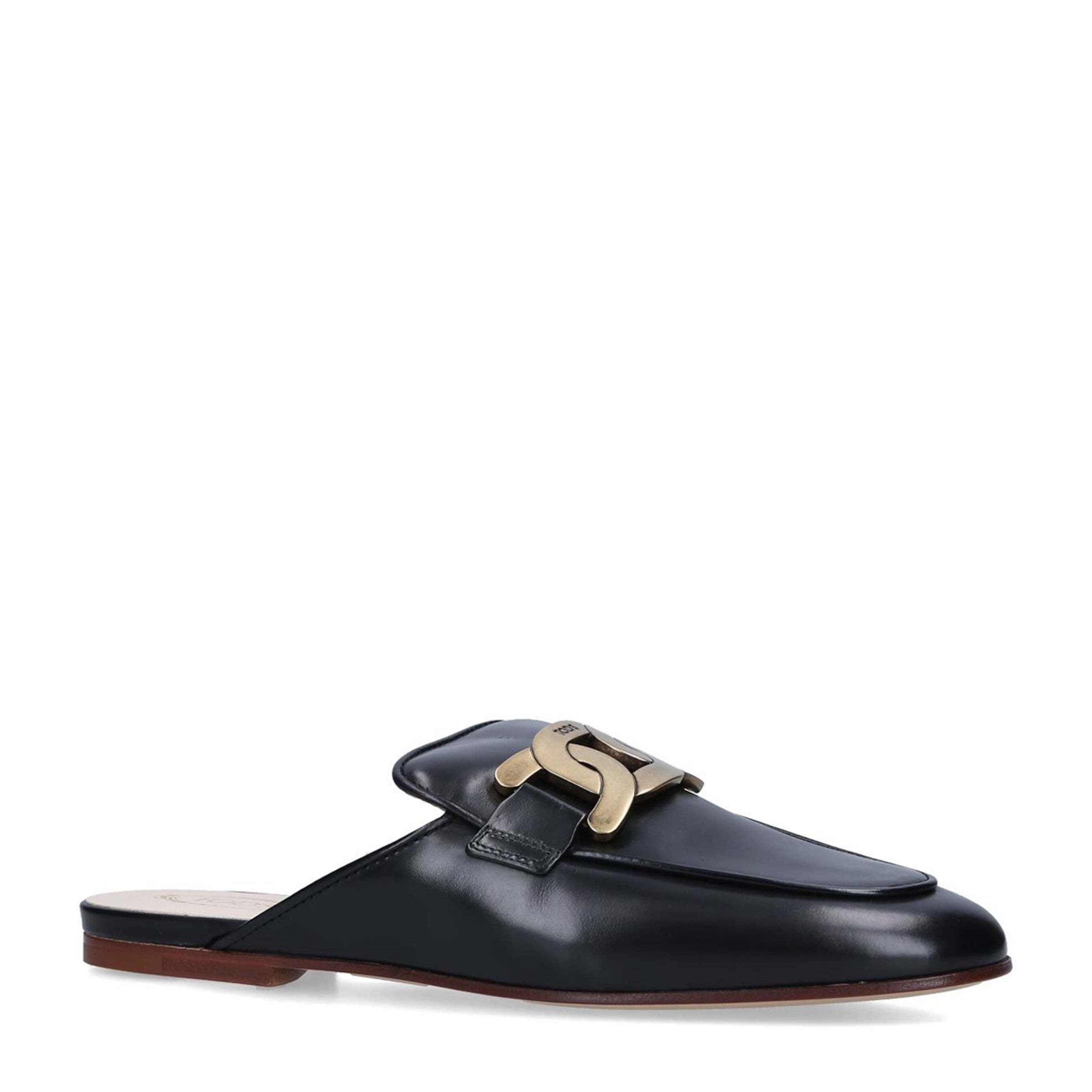 Tod's Black Leather Slippers