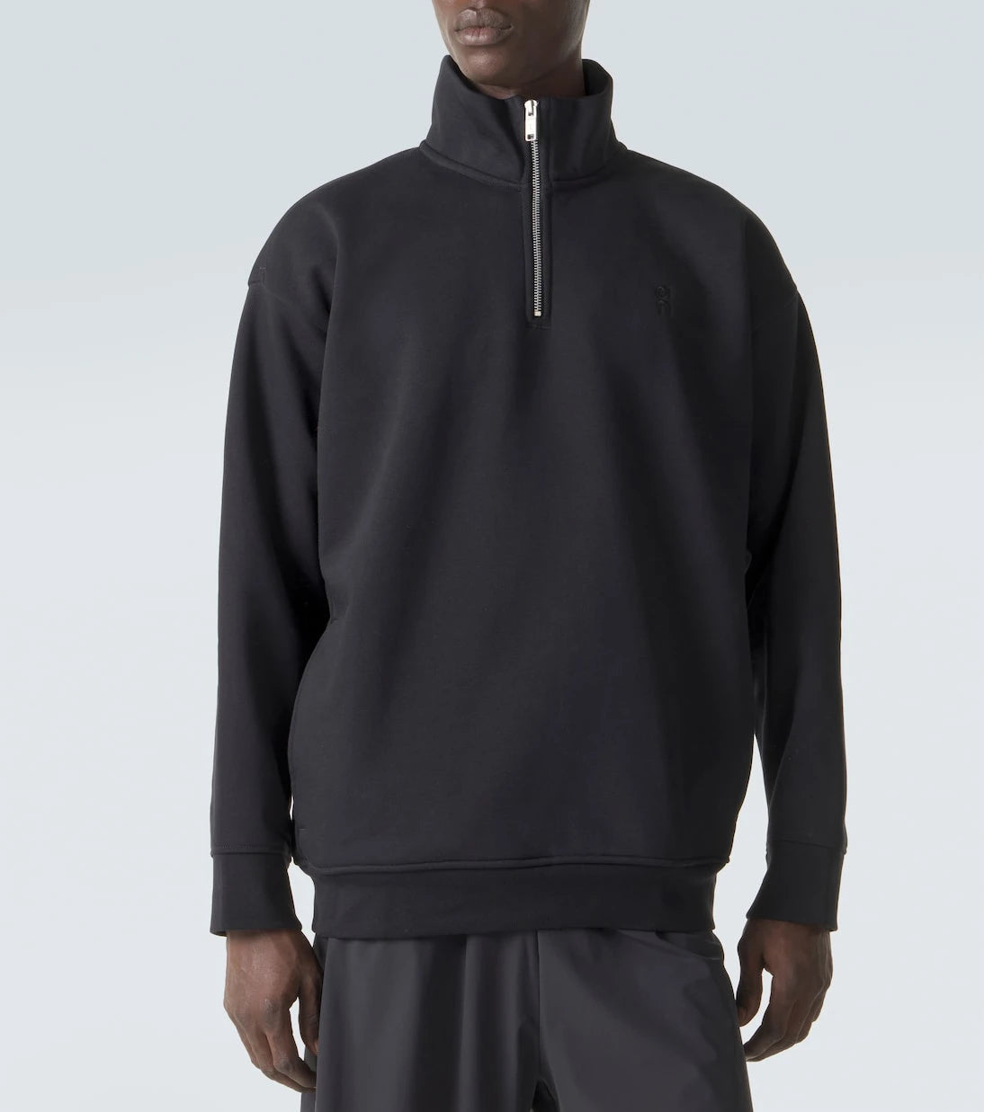 On - Logo cotton-blend half-zip sweatshirt