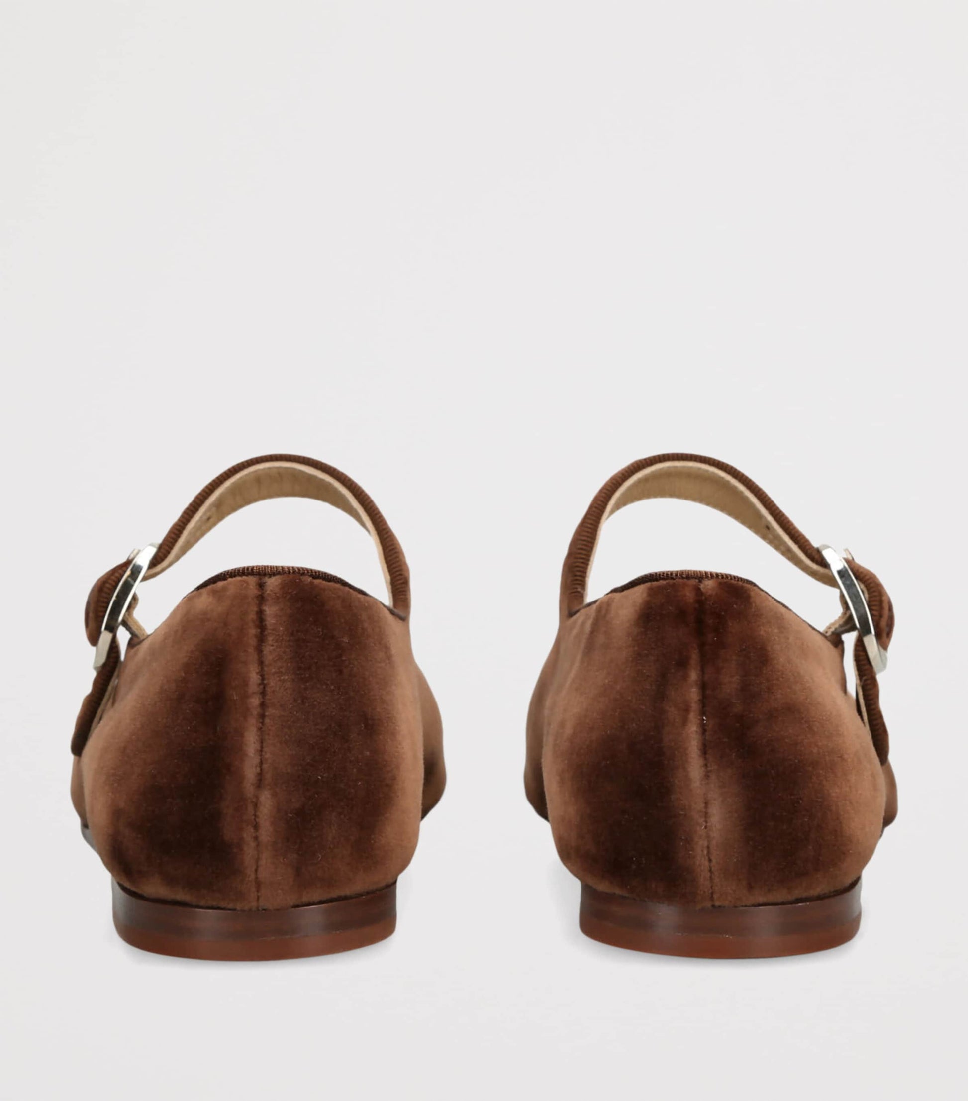 Le Monde Beryl Brown Velvet Mary Jane Ballet Flats