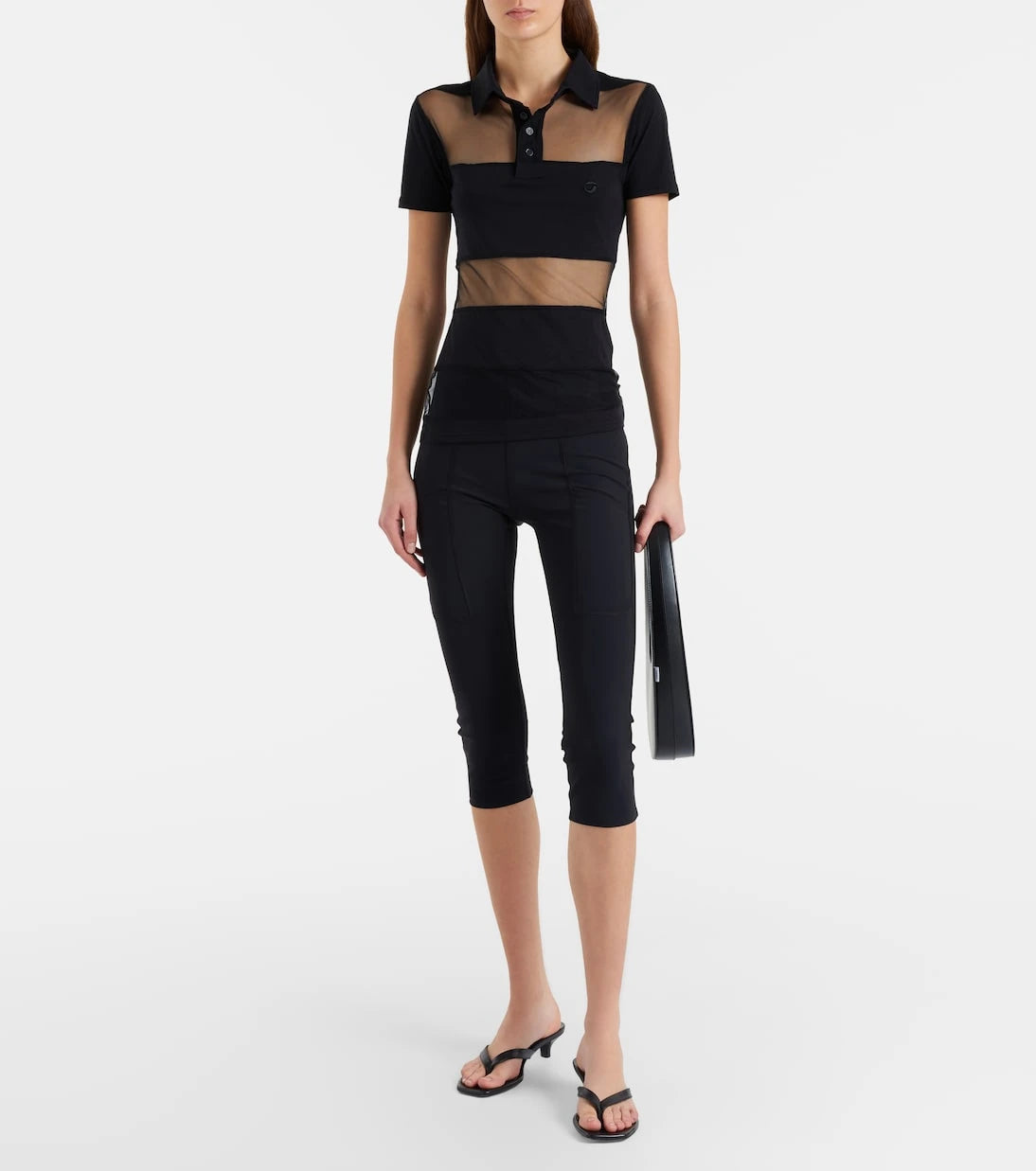 Coperni - Paneled cotton-blend crop top