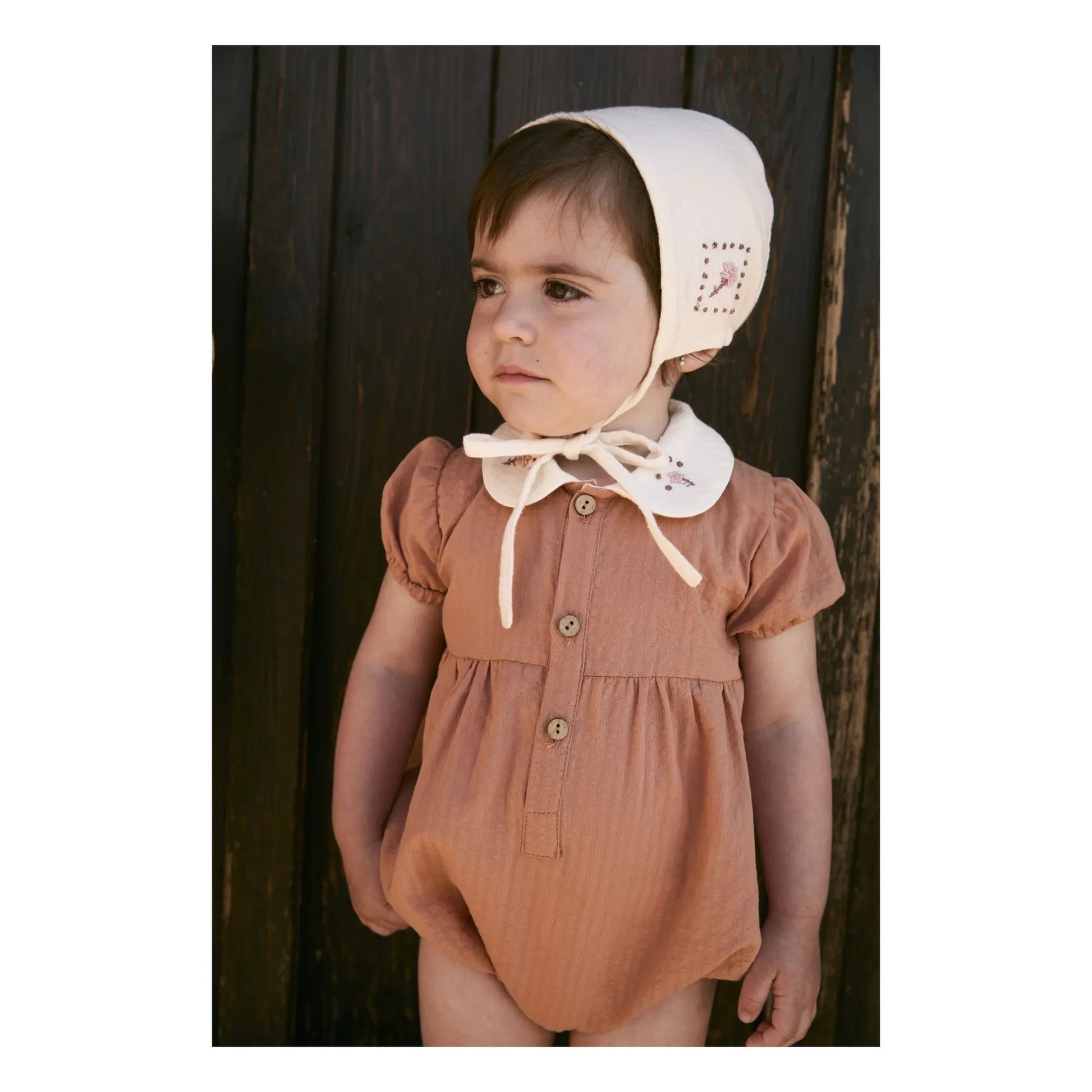 birinit - Organic cotton embroidered crush | Ivory