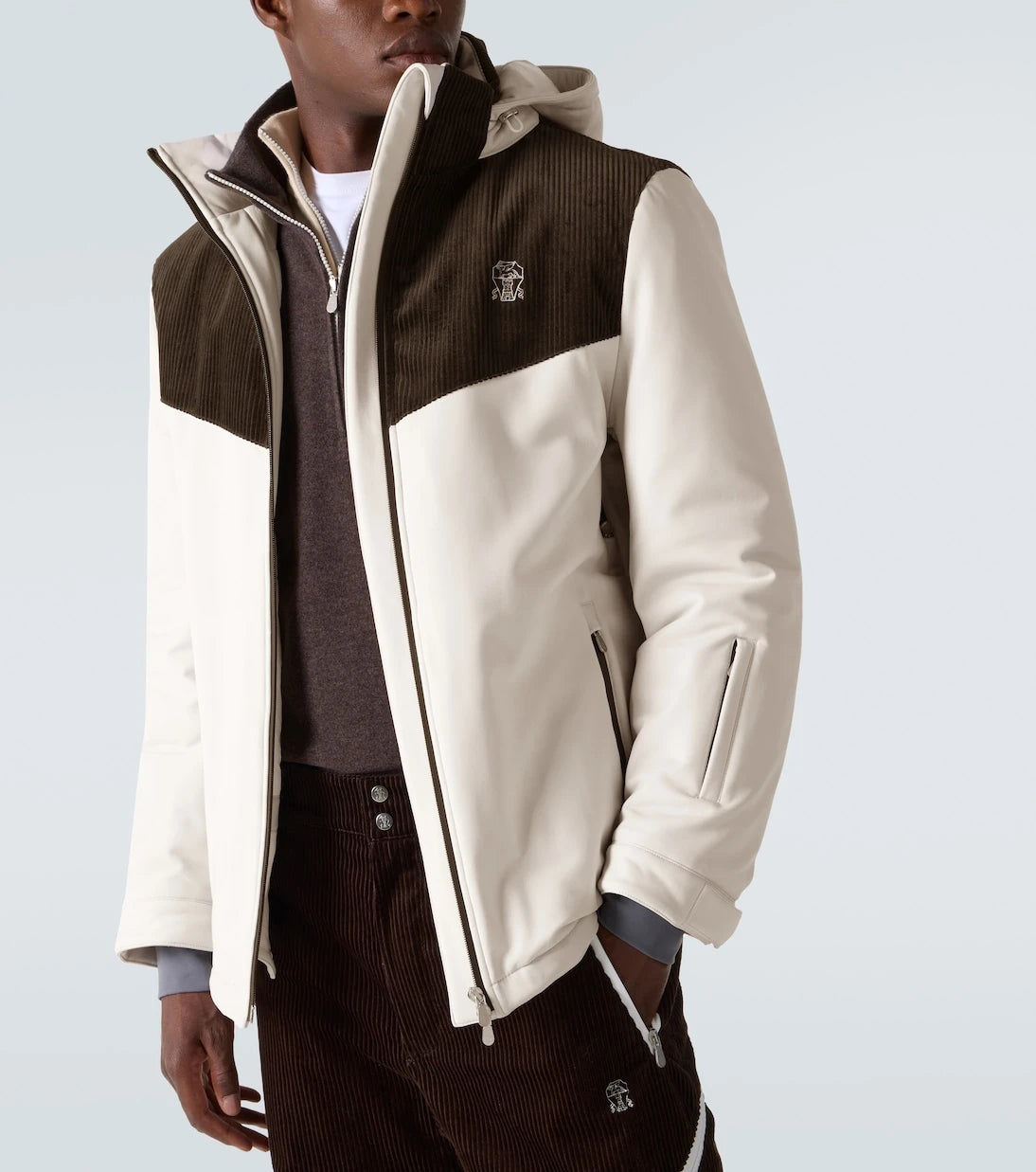 Brunello Cucinelli - Corduroy-paneled ski jacket