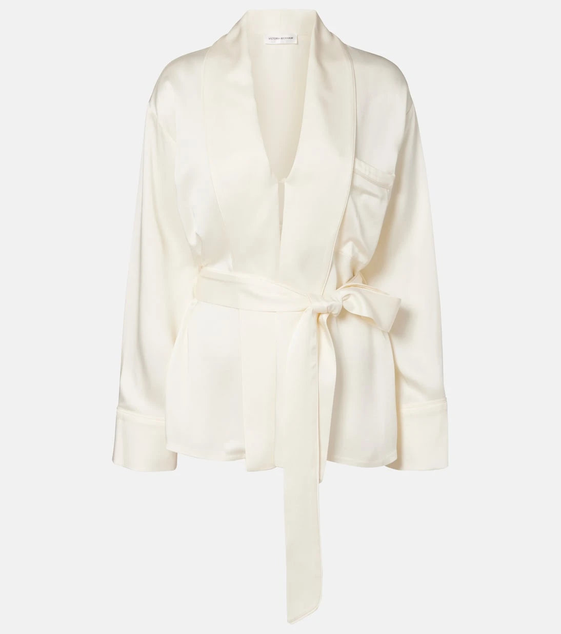 Victoria Beckham - Belted satin wrap top