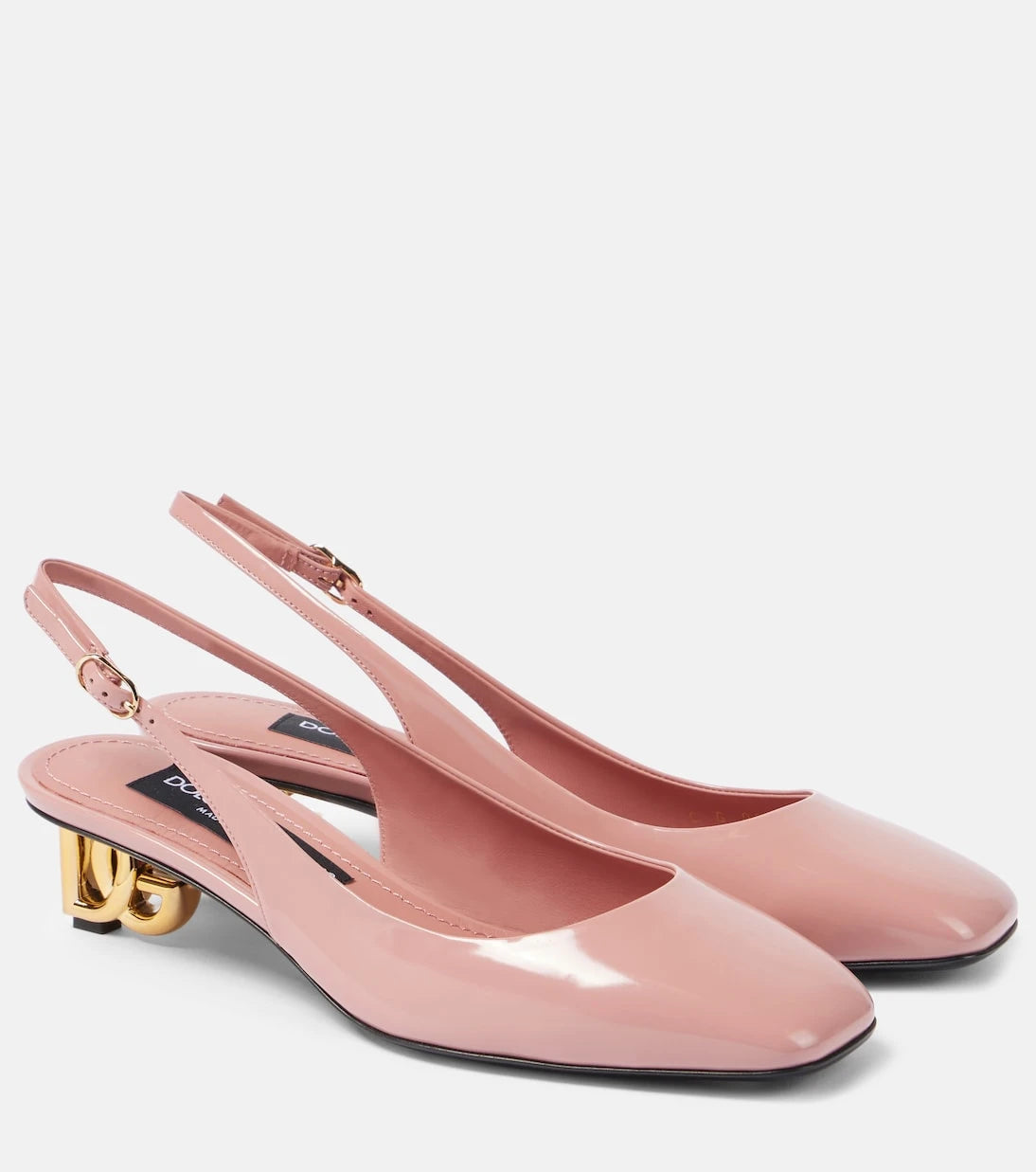 Dolce&Gabbana - Jackie 40 patent leather slingback pumps