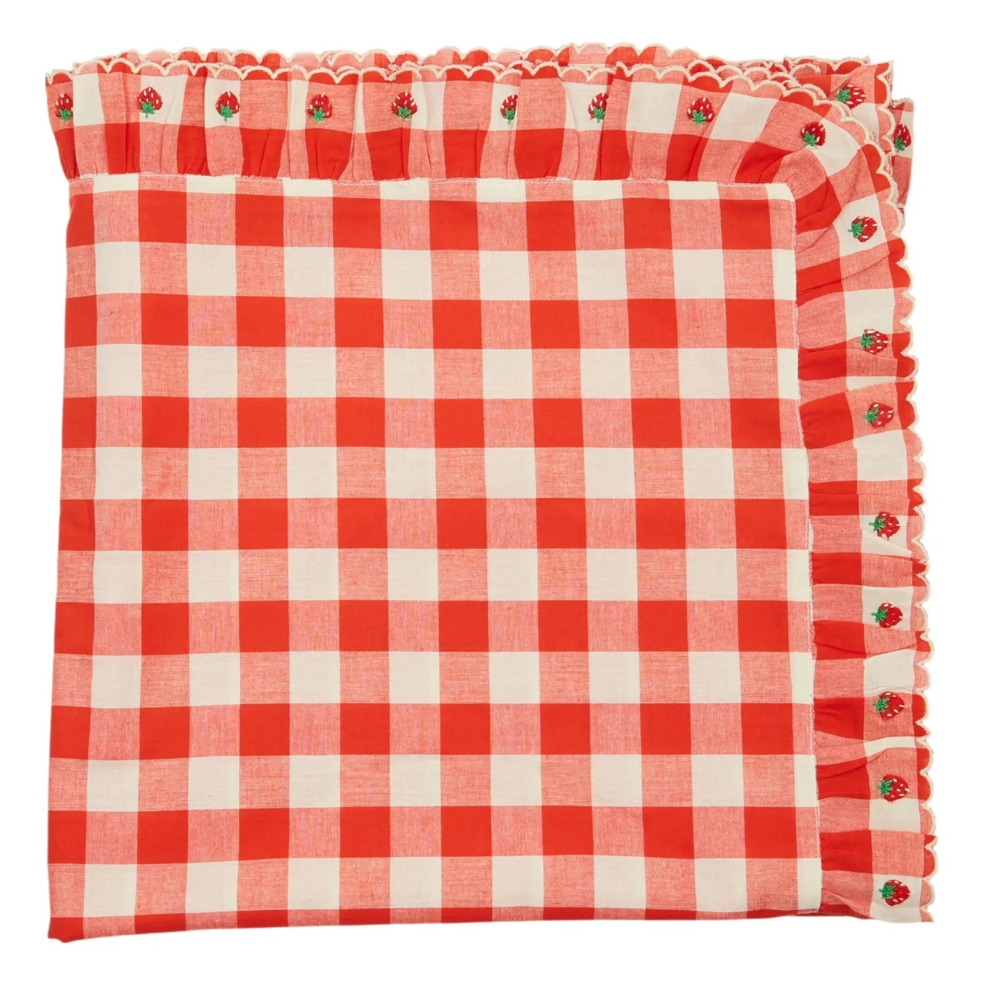 Emile et Ida - Square embroidered tablecloth | Red