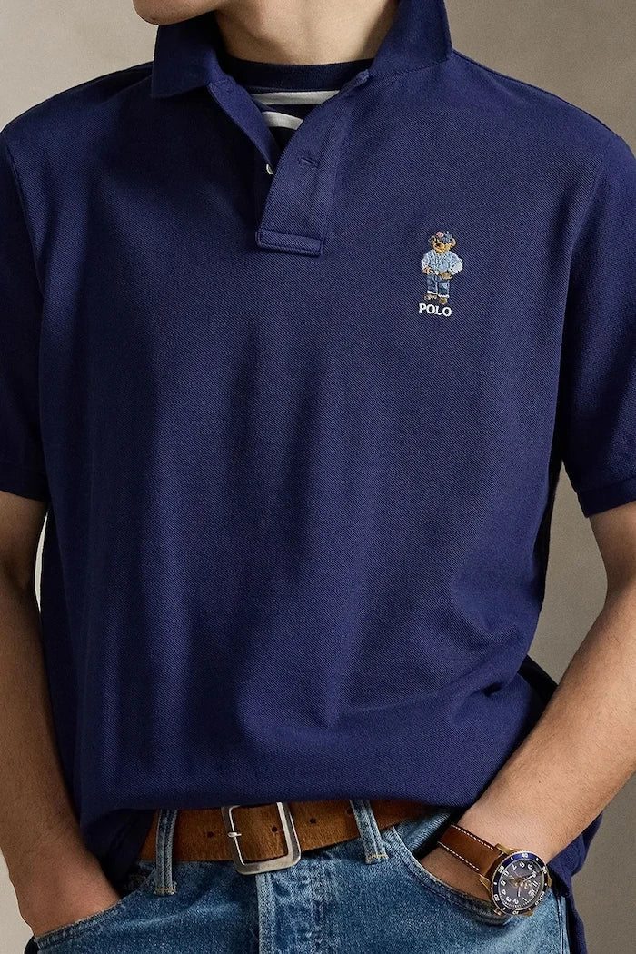 Памучна тениска с яка Polo Ralph Lauren