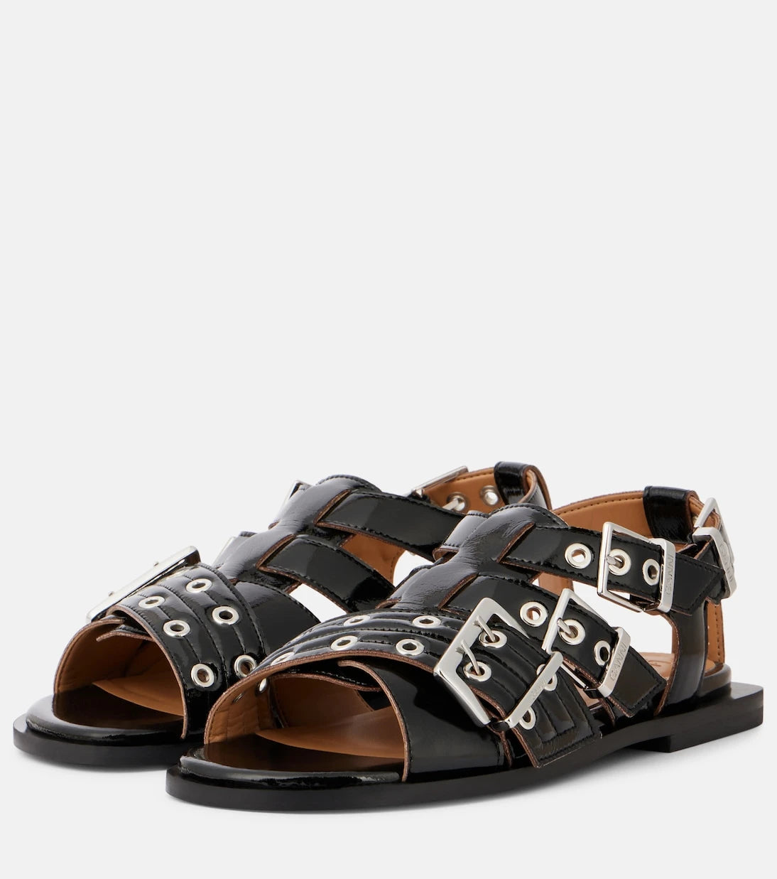 Ganni - Buckle-detail sandals