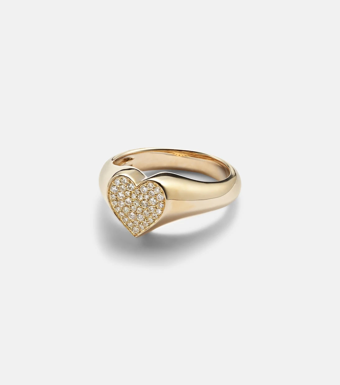 Sydney Evan - 14kt yellow gold heart ring with diamonds