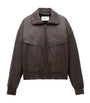 Saint Laurent Brown Leather Bomber Jacket