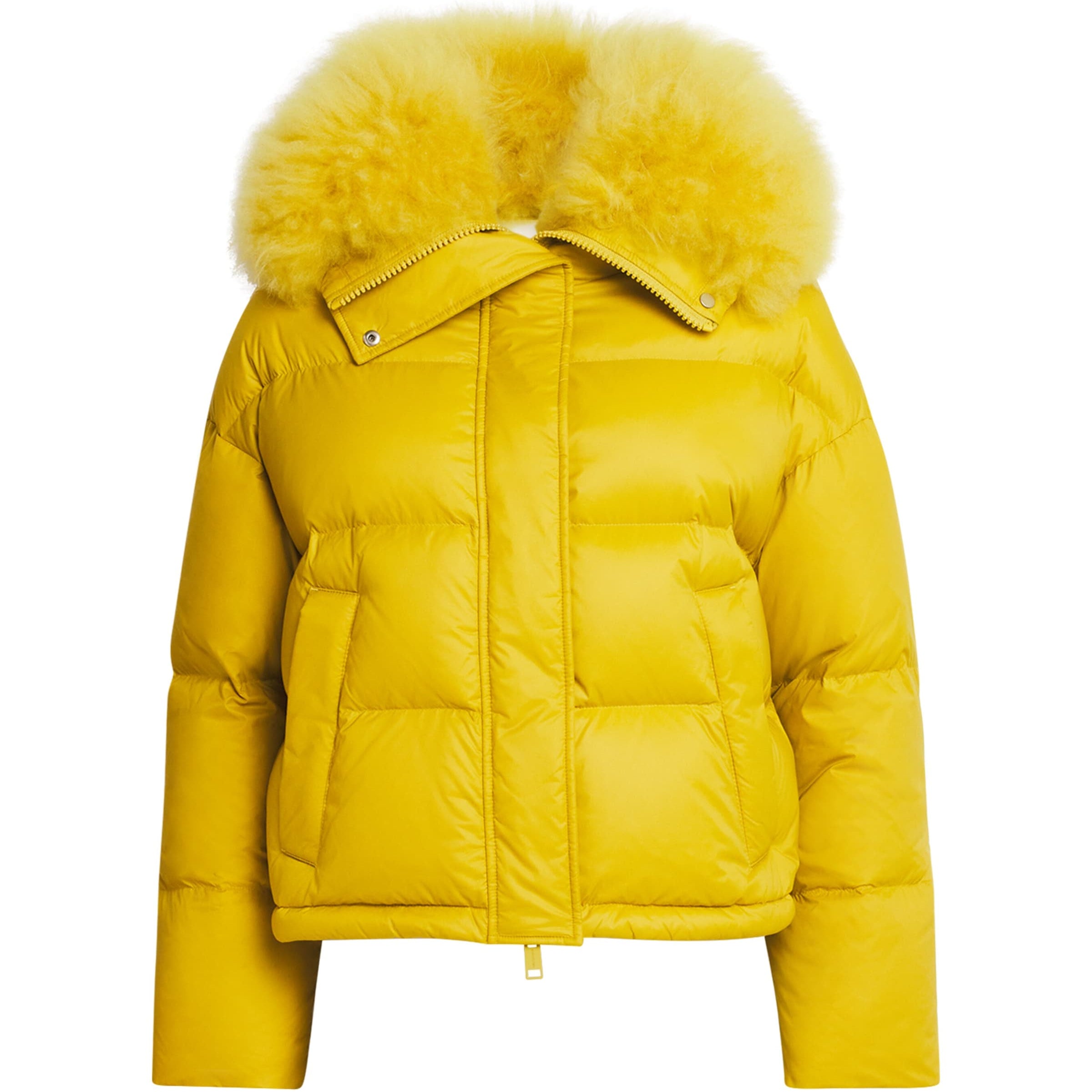 Yves Salomon Yellow Down-Fur Technical Puffer Jacket (60cm)