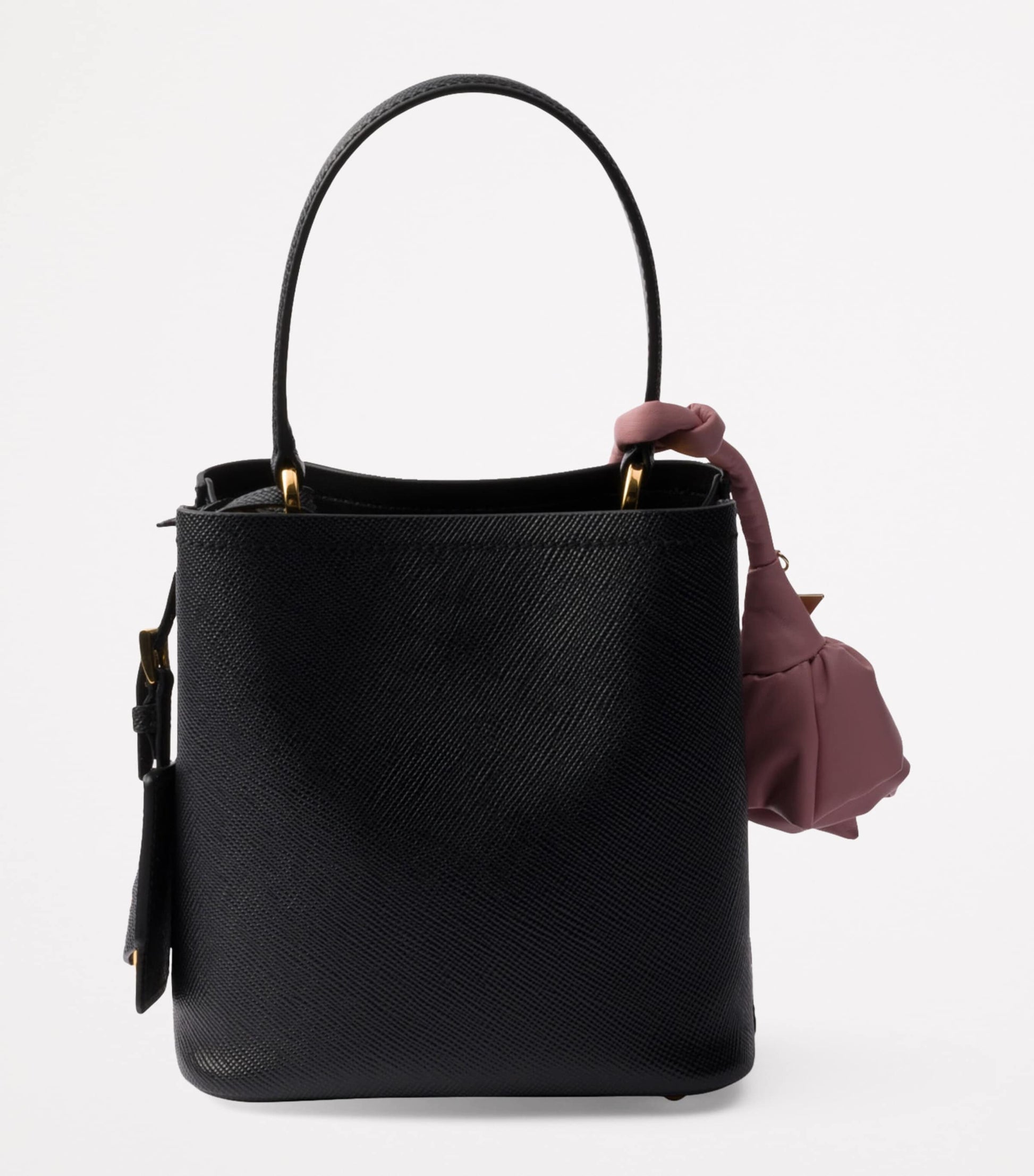 Prada Black Mini Saffiano Leather Panier Top-Handle Bag