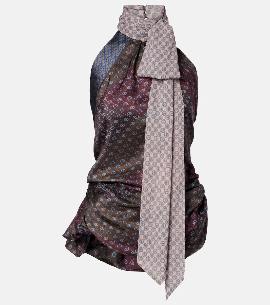 Dries Van Noten - Printed halterneck silk top