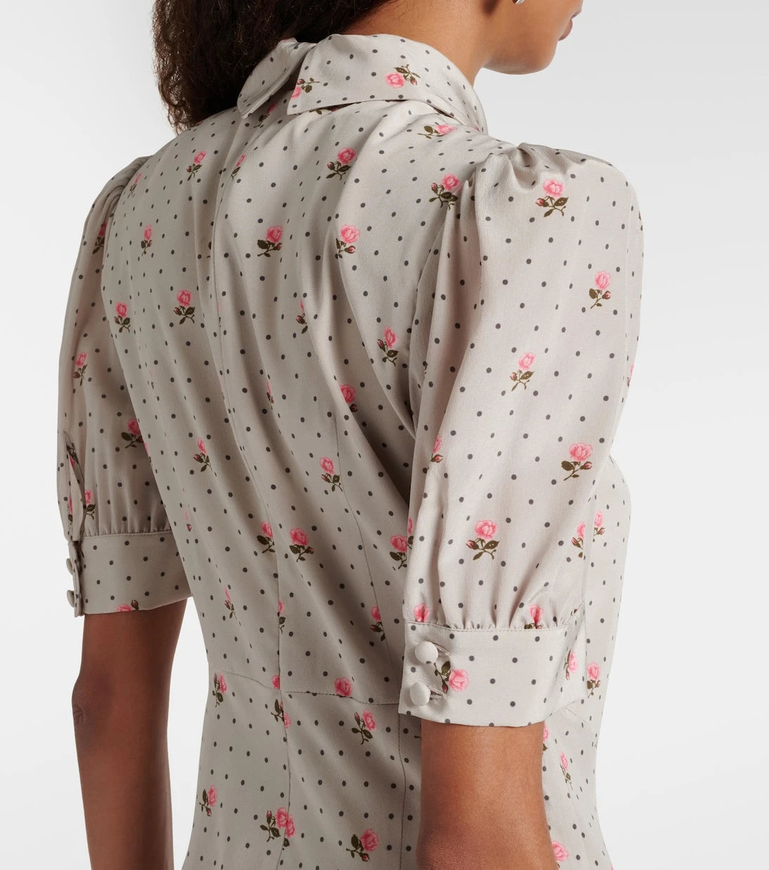 Alessandra Rich - Floral polka-dot silk maxi dress