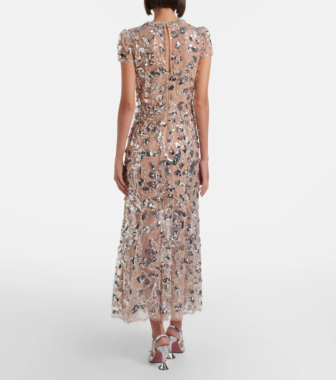Self-Portrait - Sheer sequined cocktail dress
