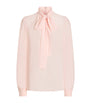 Dolce & Gabbana Silk Georgette Bow-Detail Blouse