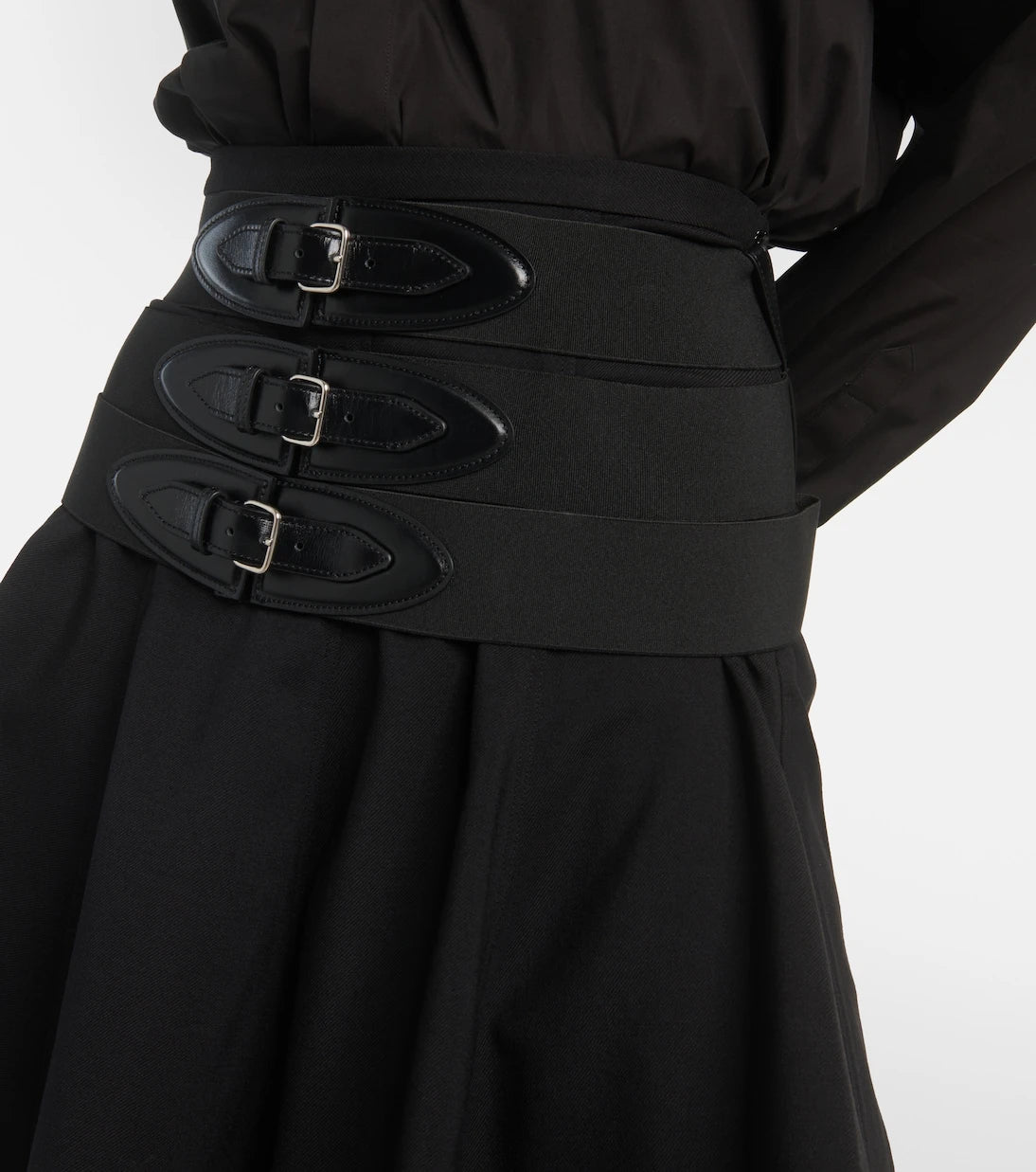 Alaïa - Belted wool miniskirt
