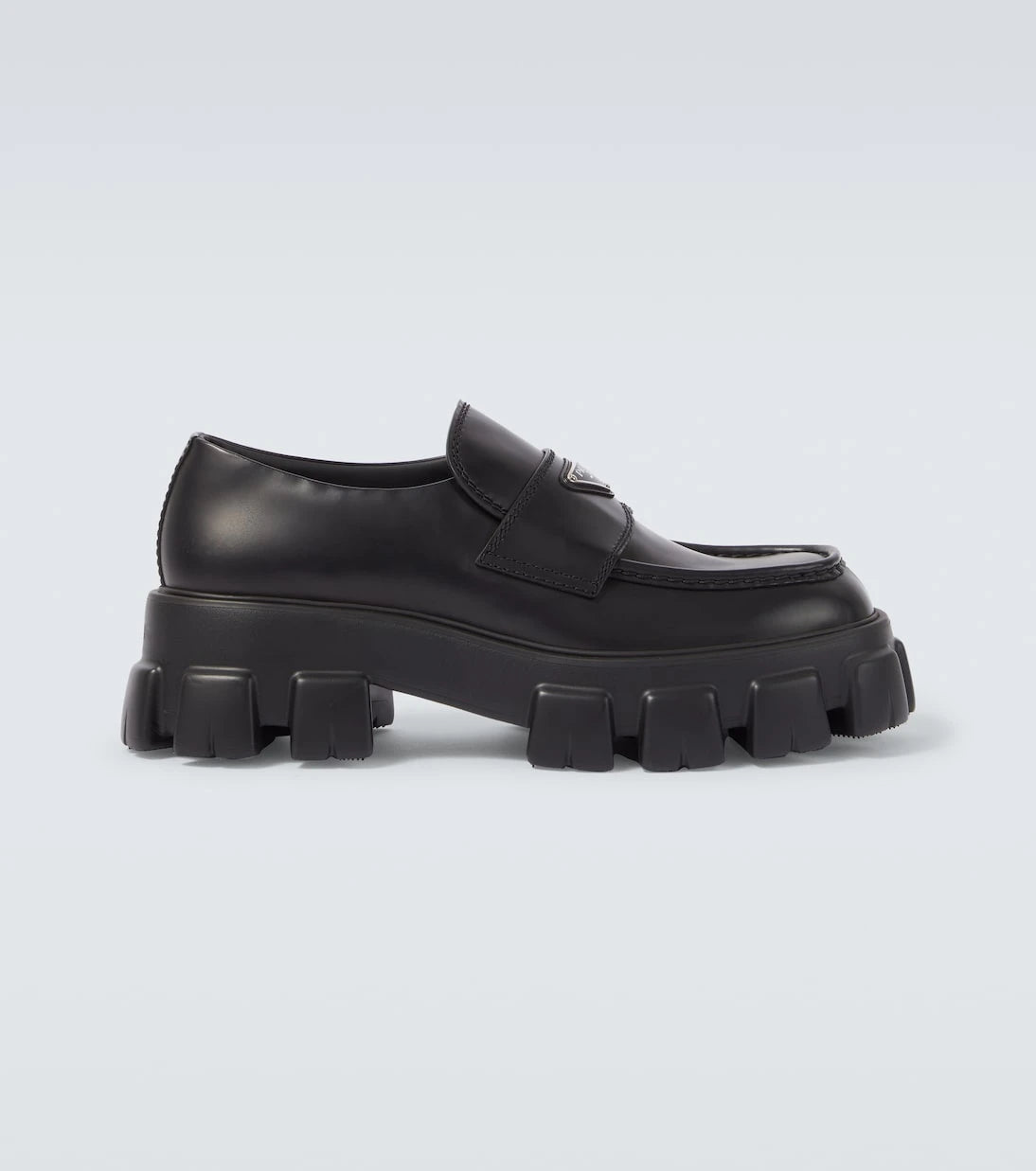 Prada - Logo leather platform loafers