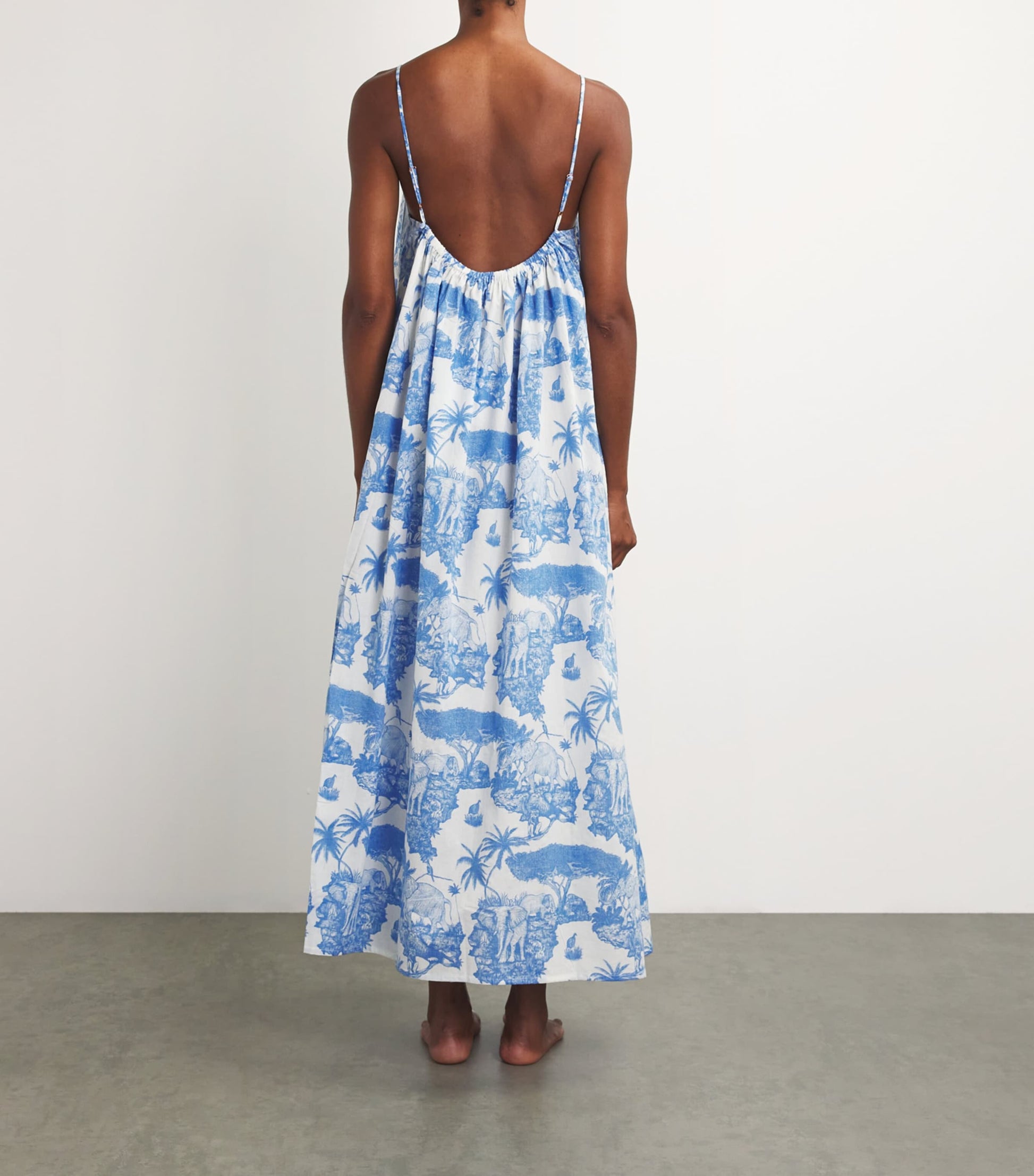 Desmond & Dempsey Blue Cotton Loxodonta Nightdress