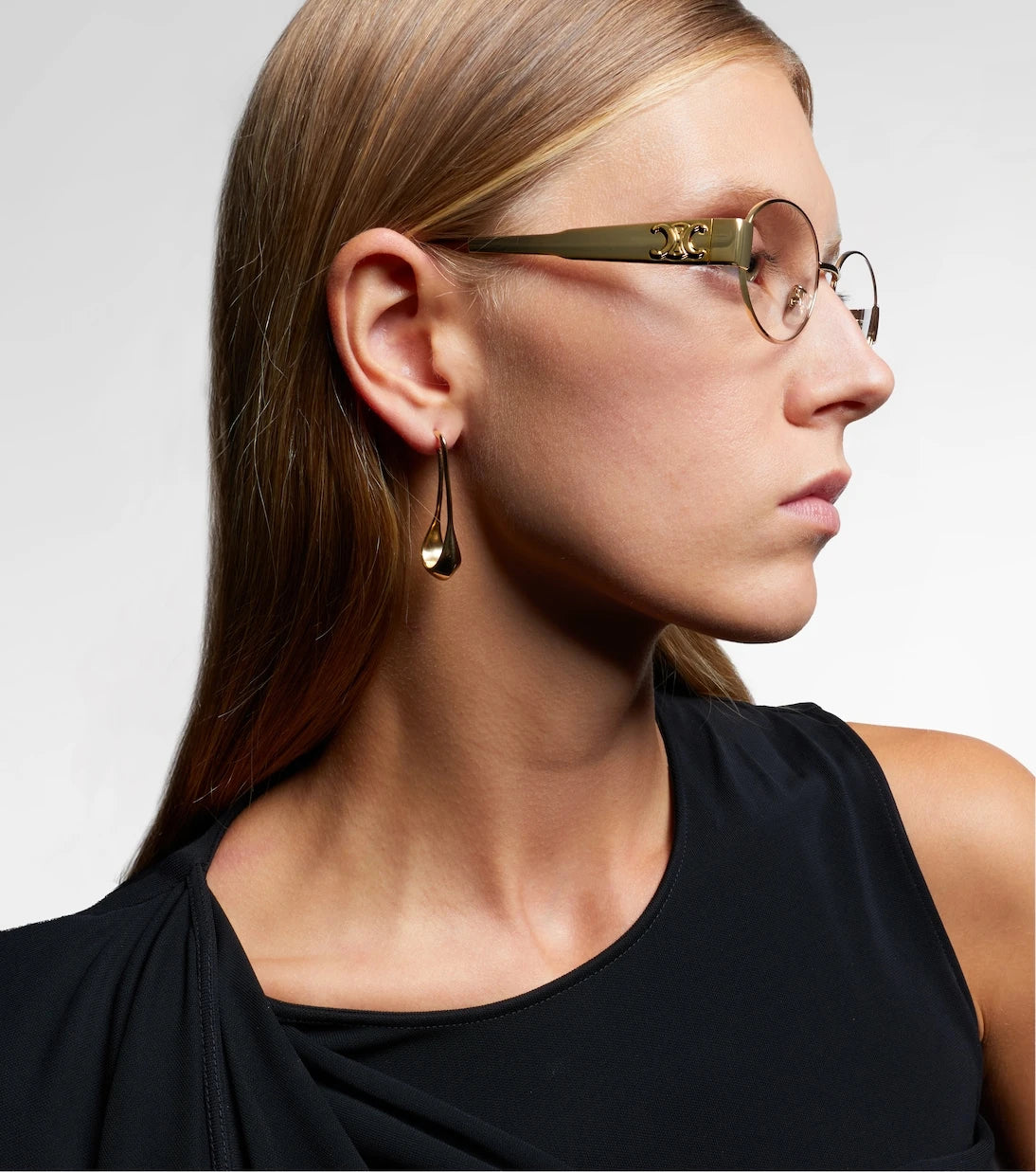 Celine Eyewear - Metal Triomphe round glasses