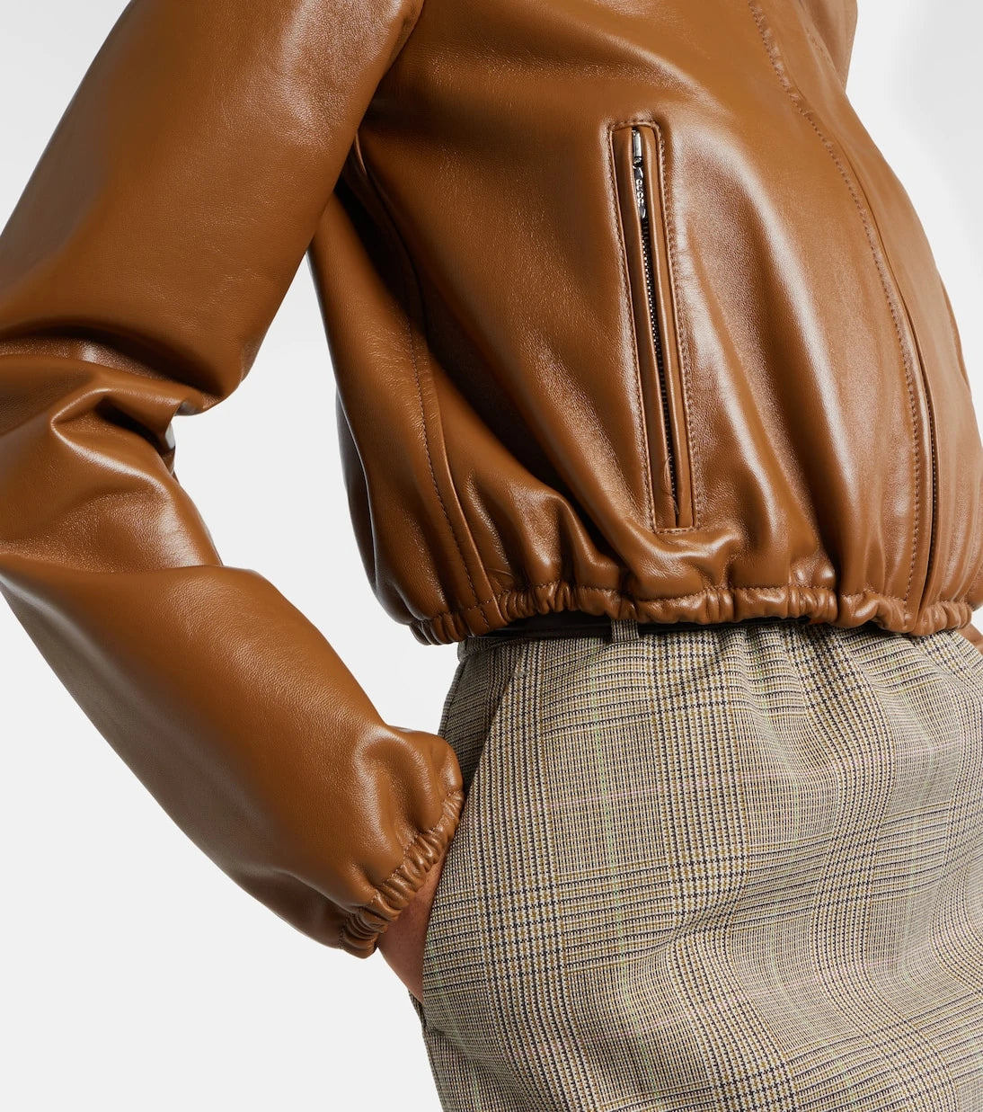 Gucci - Leather bomber jacket