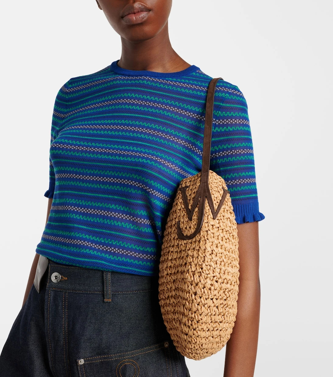 JW Anderson - Bulb Small raffia bucket bag