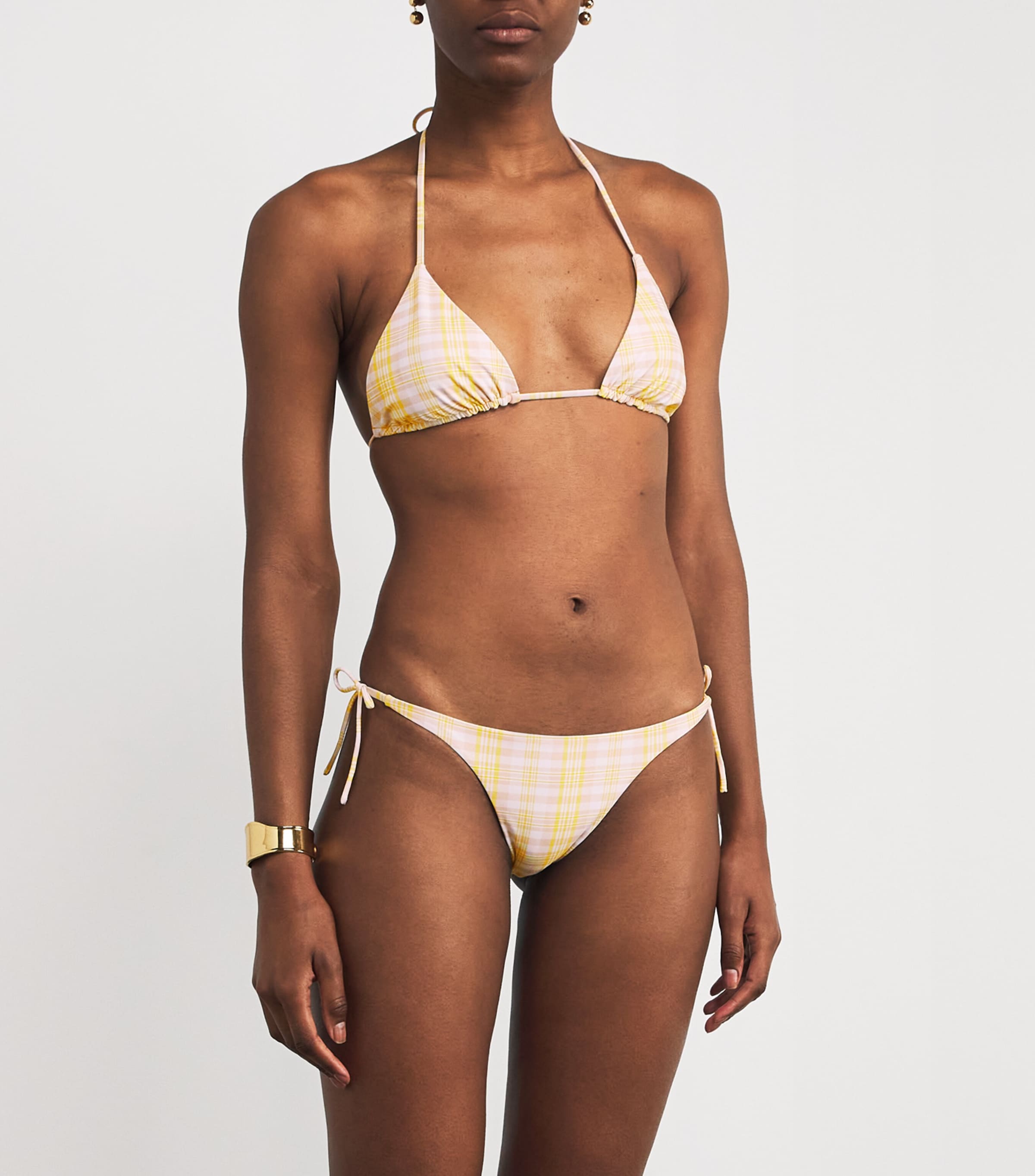 Faithfull the Brand Check Triangle Bikini Top