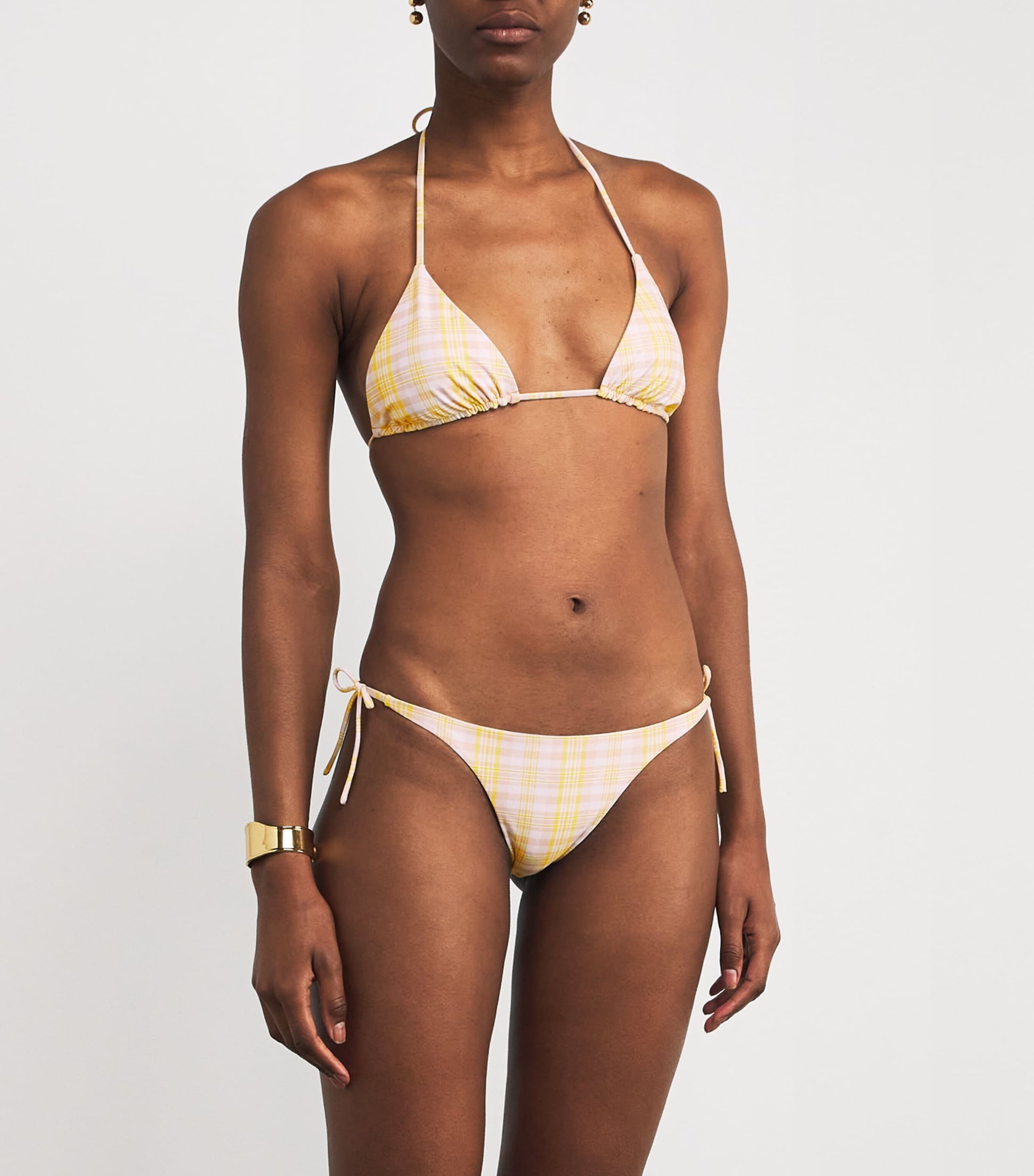 Faithfull the Brand Check Triangle Bikini Top