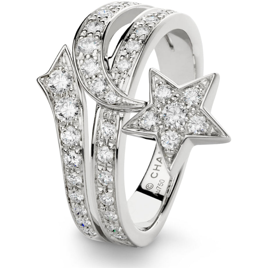 CHANEL White Gold and Diamond Comète Ring