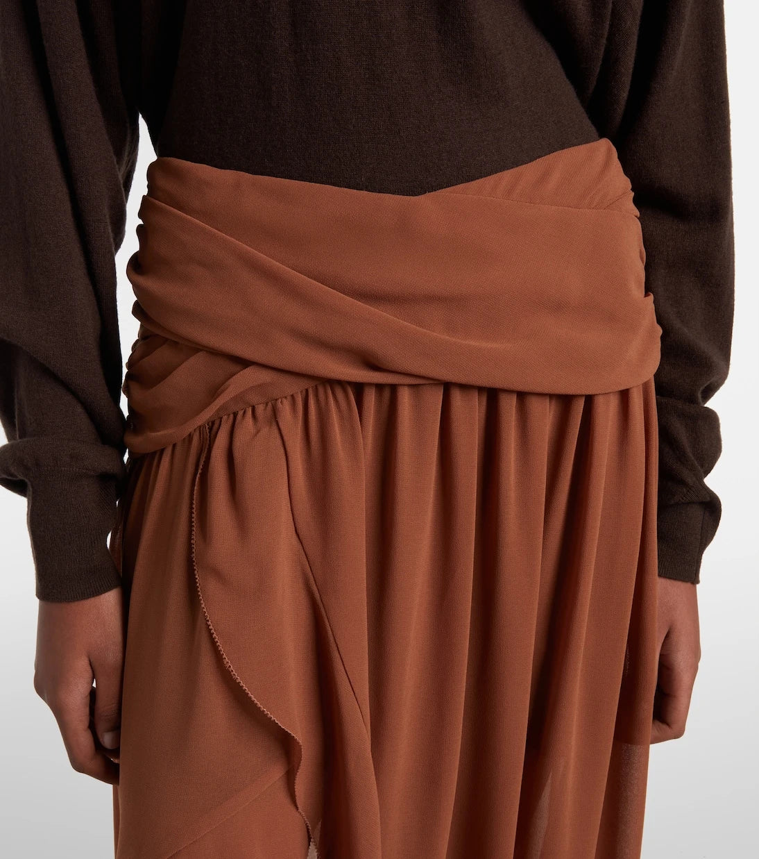 Jacques Wei - Draped asymmetric maxi skirt